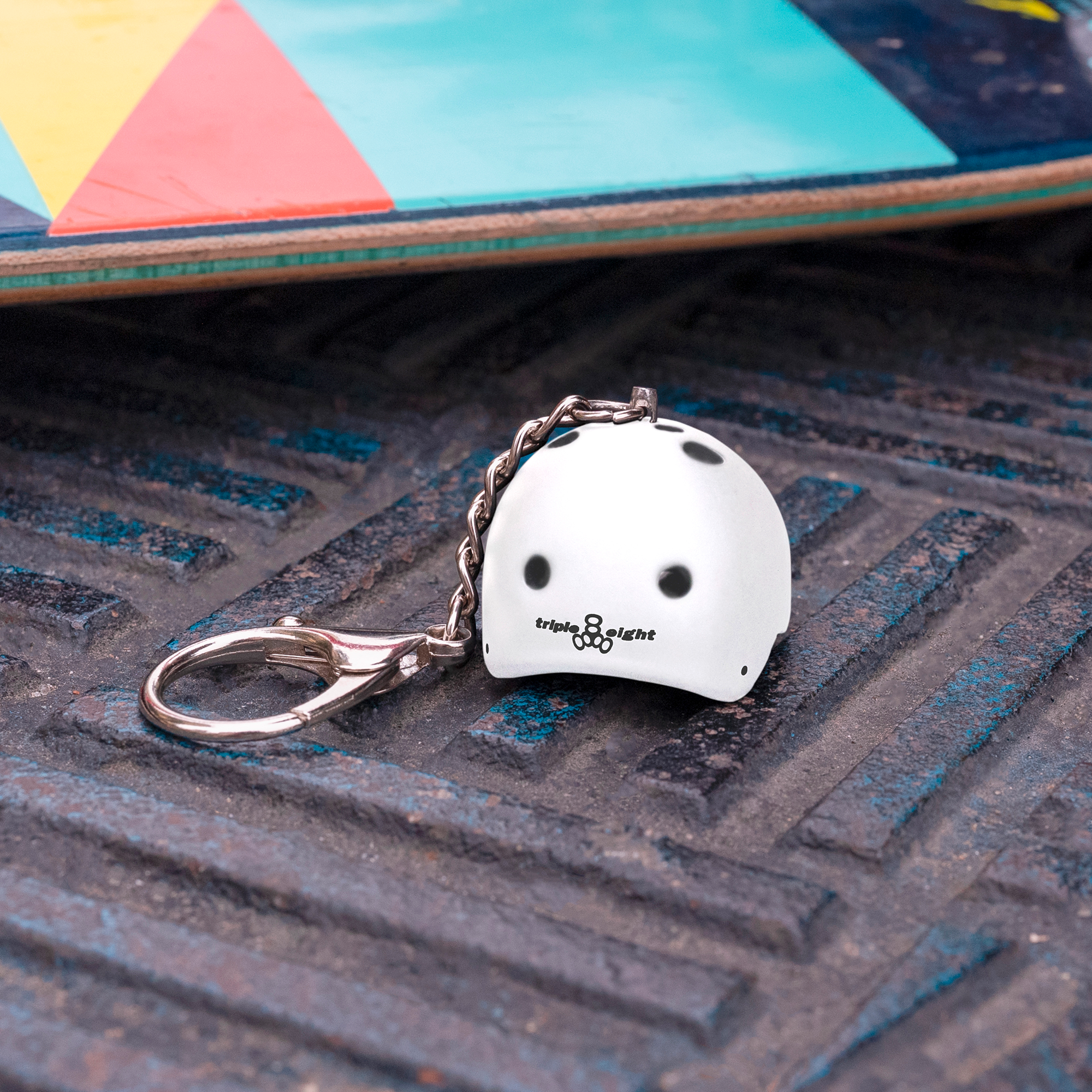 Triple Eight Mini Helmet Keychain - Durable Skateboard & Bike Safety Key Ring - Perfect for Keys, Backpacks, and Sports Gear Accessories