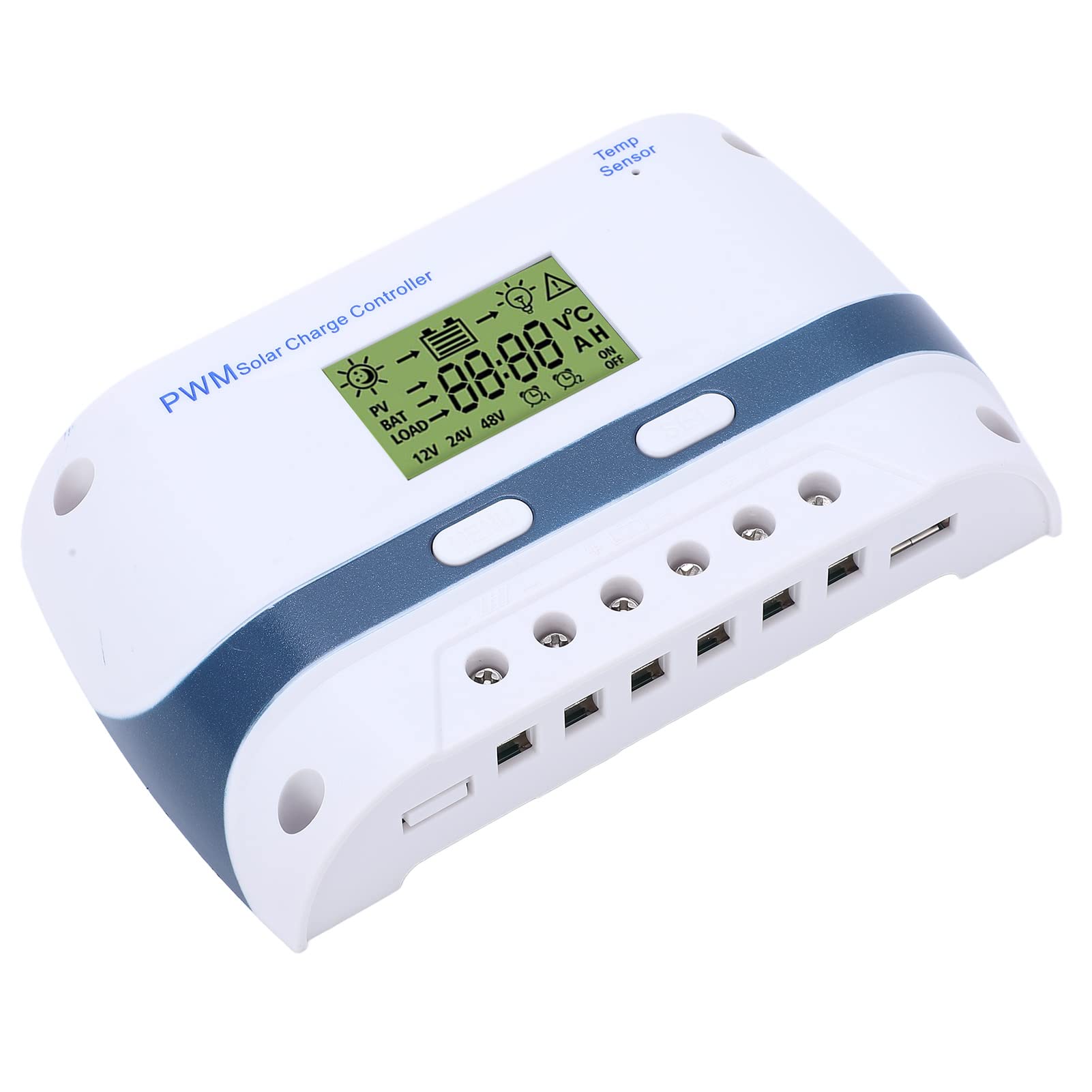 50A 12V/24V/48V PWM Solar Charge Controller for RV, Boat, Marine & Off-Grid Power Systems - Waterproof Solar Panel Regulator for RVs, Yachts, Cabins & Solar Energy Projects