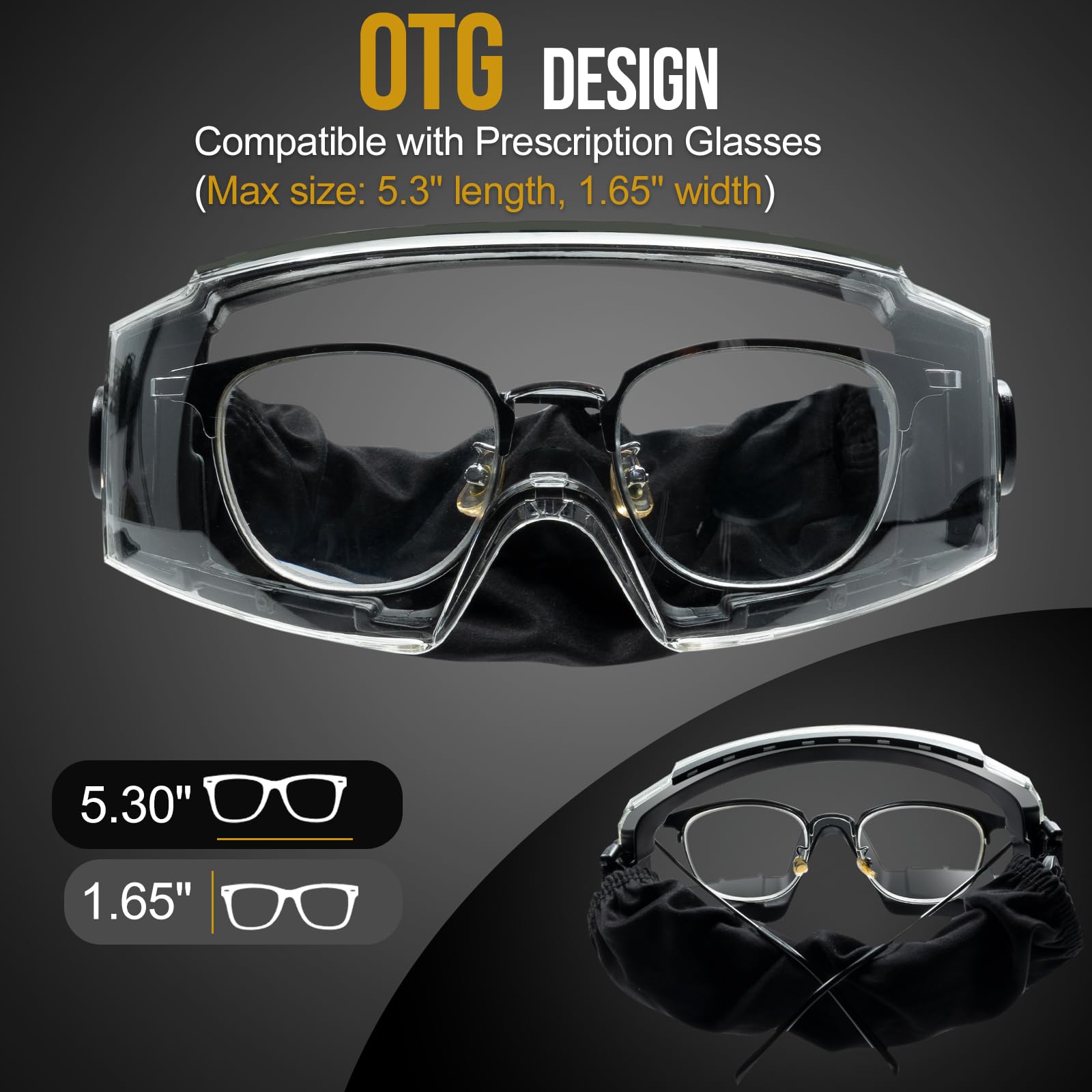 OneTigris Tactical Goggles Over Glasses - Anti Fog Safety Eyewear with Interchangeable Lenses for Shooting, Cycling & Outdoor Activities