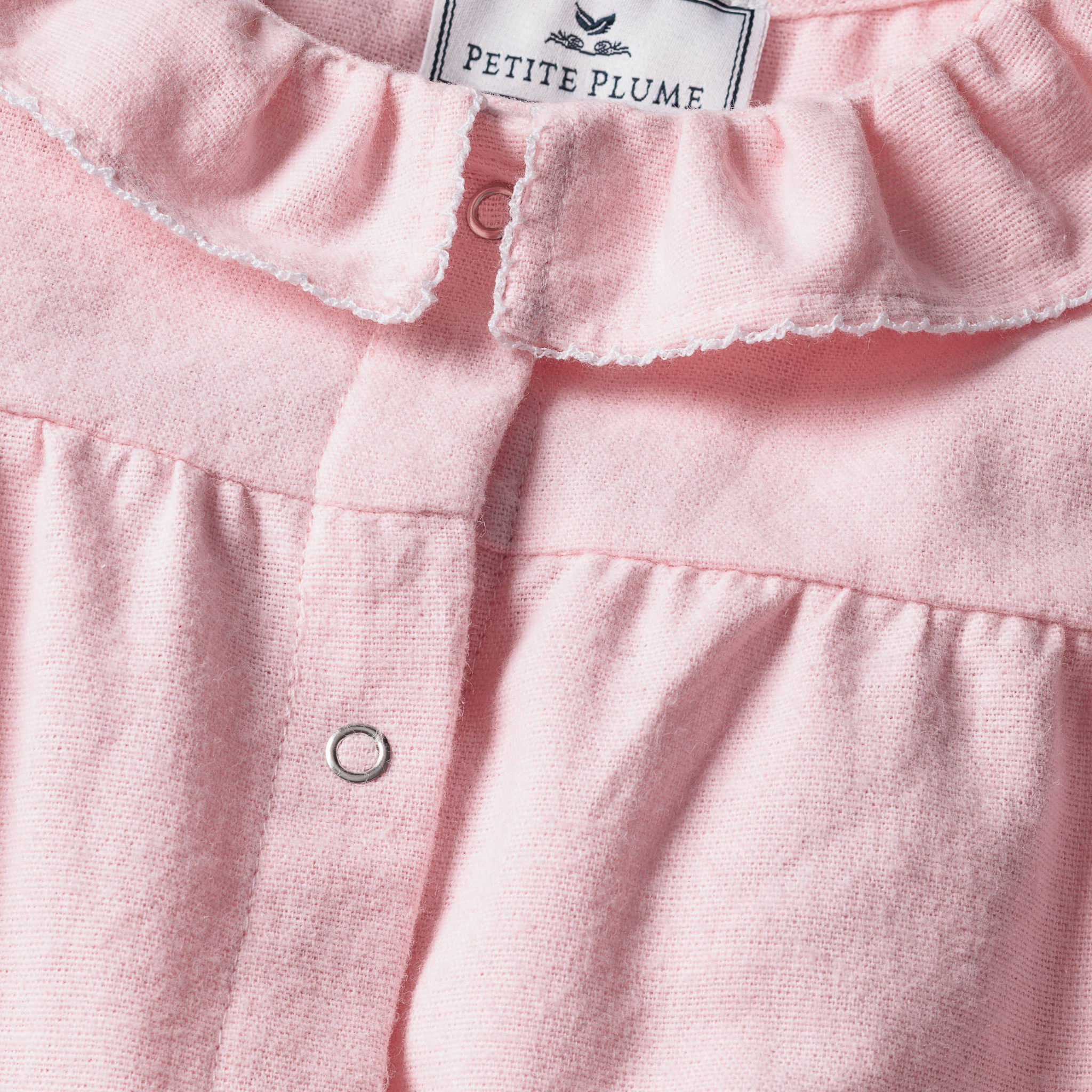 Pink Baby Flannel Madeline Romper - Soft & Cozy Infant Jumpsuit for Girls - Perfect for Playtime, Photo Shoots & Casual Outings
