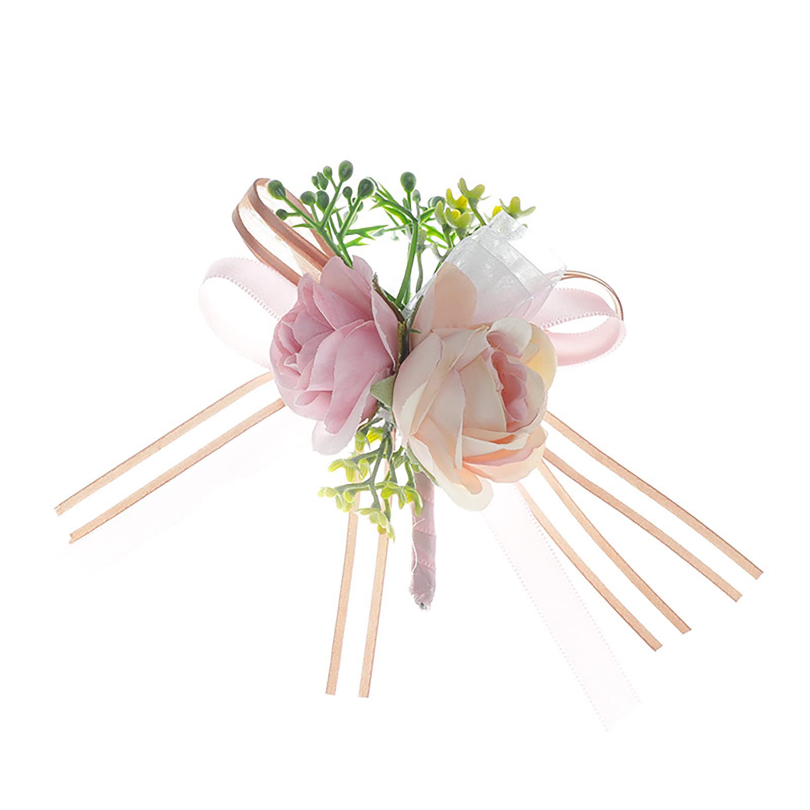 Artificial Silk Wrist Corsage for Weddings - Elegant Fake Flower Bouquet, Odorless Bride Accessory for Bridal Shower, Prom & Special Events