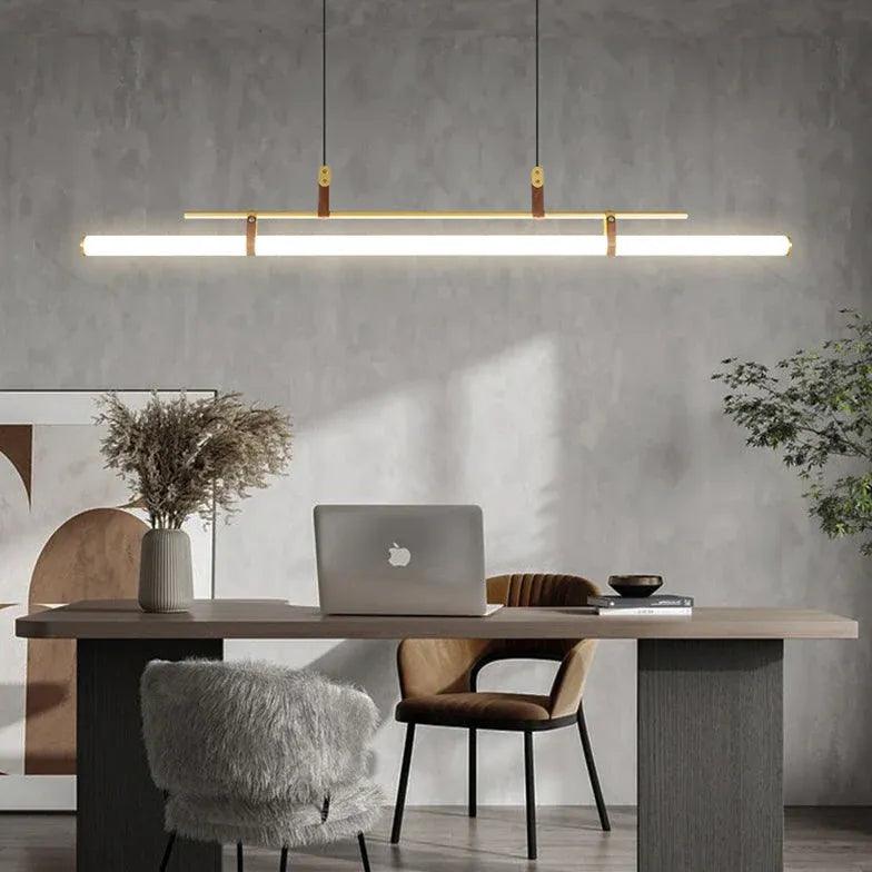 Modern Tubular Metal LED Pendant Light for Dining Room - Adjustable Hanging Fixture with Warm White Light, Perfect for Kitchen Island, Breakfast Nook & Restaurant Decor