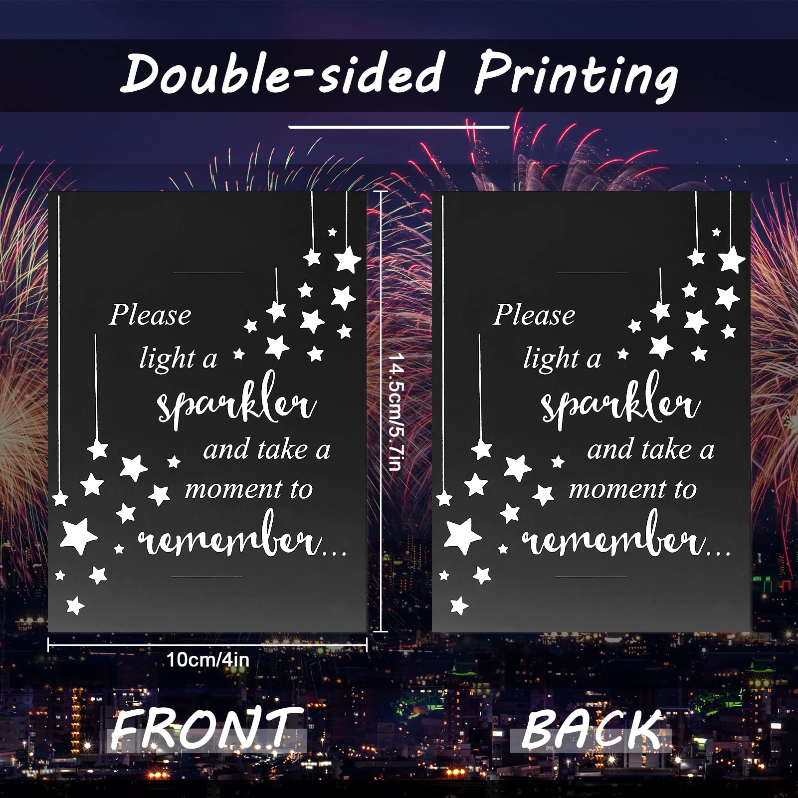 Outus 50-Pack Memorial Sparkler Cards - Celebration of Life Decorations, Double-Sided Funeral Memorial Cards for Birthday, Anniversary & Memorial Services | Perfect for Funeral Homes, Graveside Tributes & Life Celebration Events