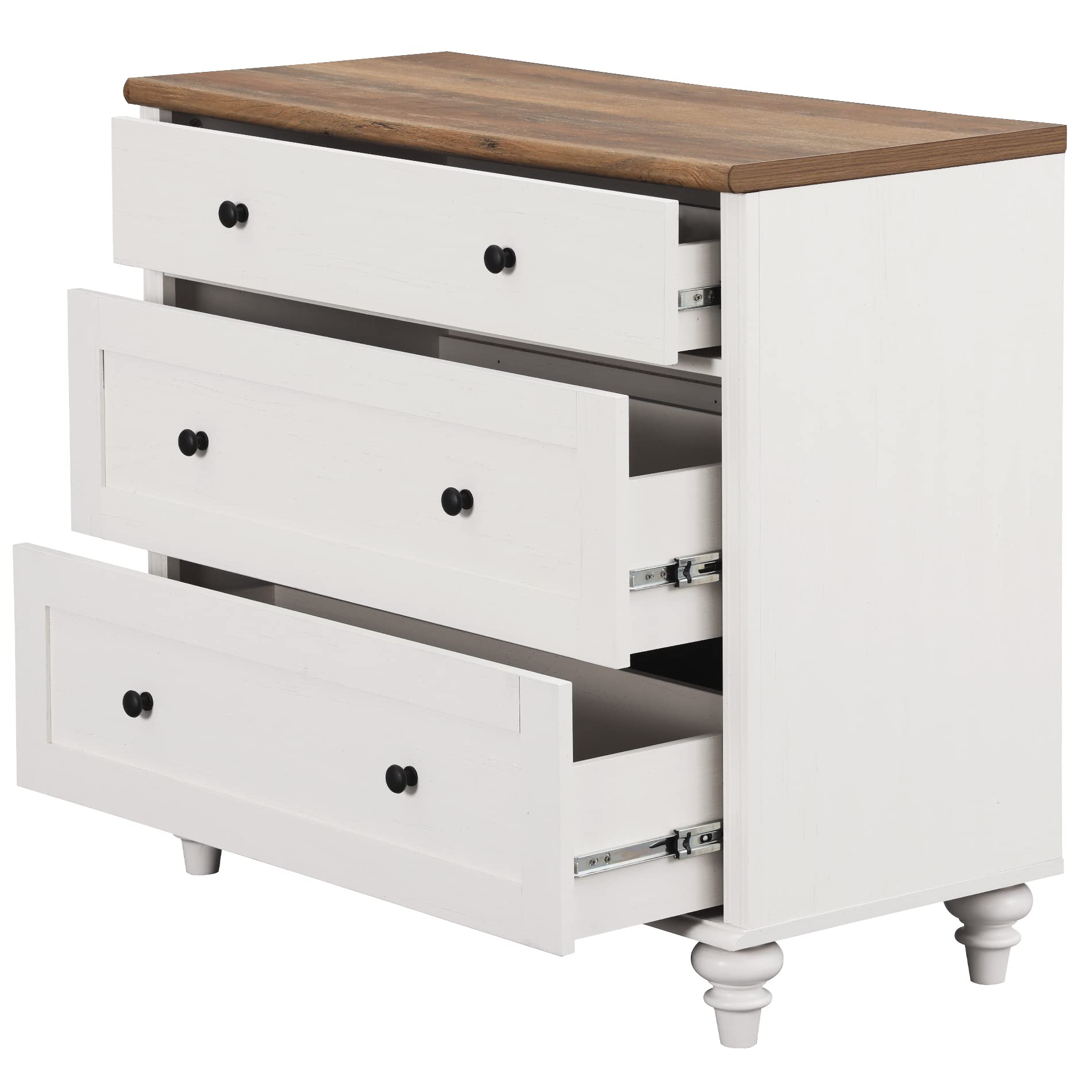 WAMPAT White 6-Drawer Dresser for Bedroom - Mid Century Modern Wooden Chest of Drawers, Wide Storage Organizer for Nursery, Living Room & Hallway | Perfect for Kids' Room, Closet Organization & Home Decor