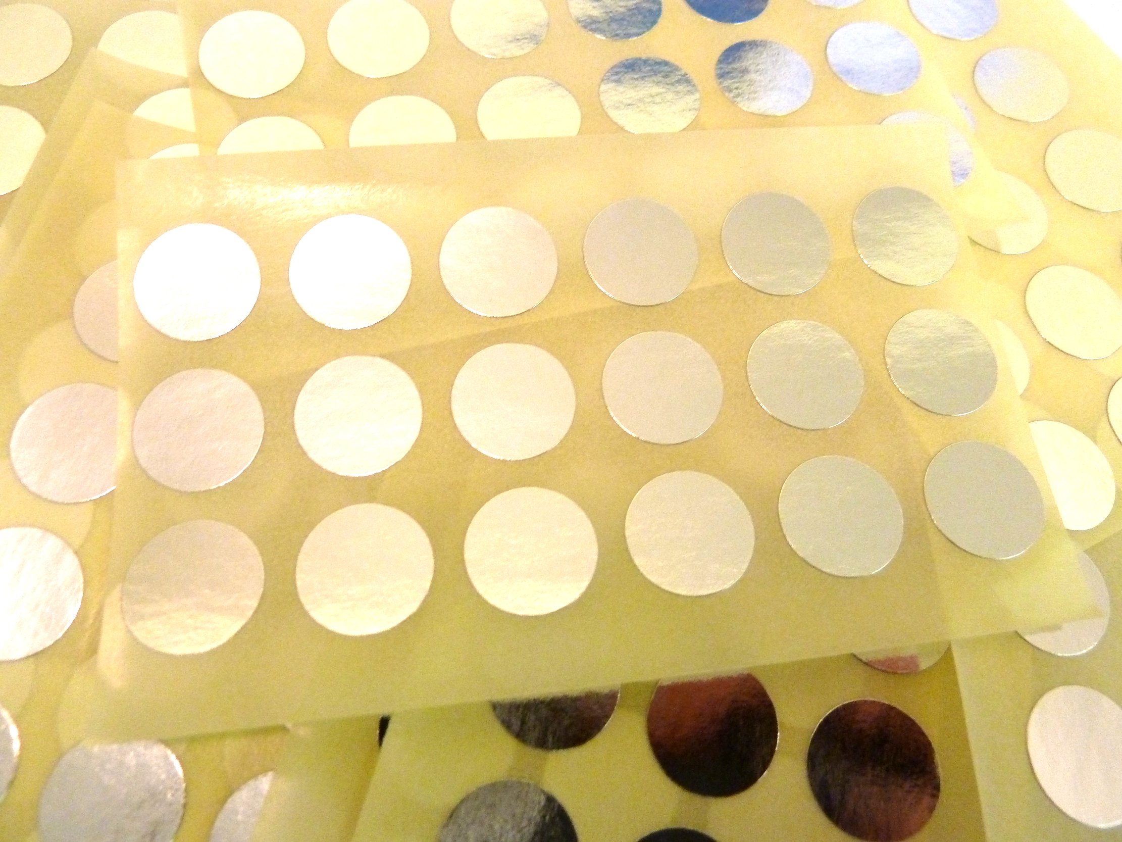 13mm Round Color Code Stickers - Shiny Silver for Organizing & Labeling