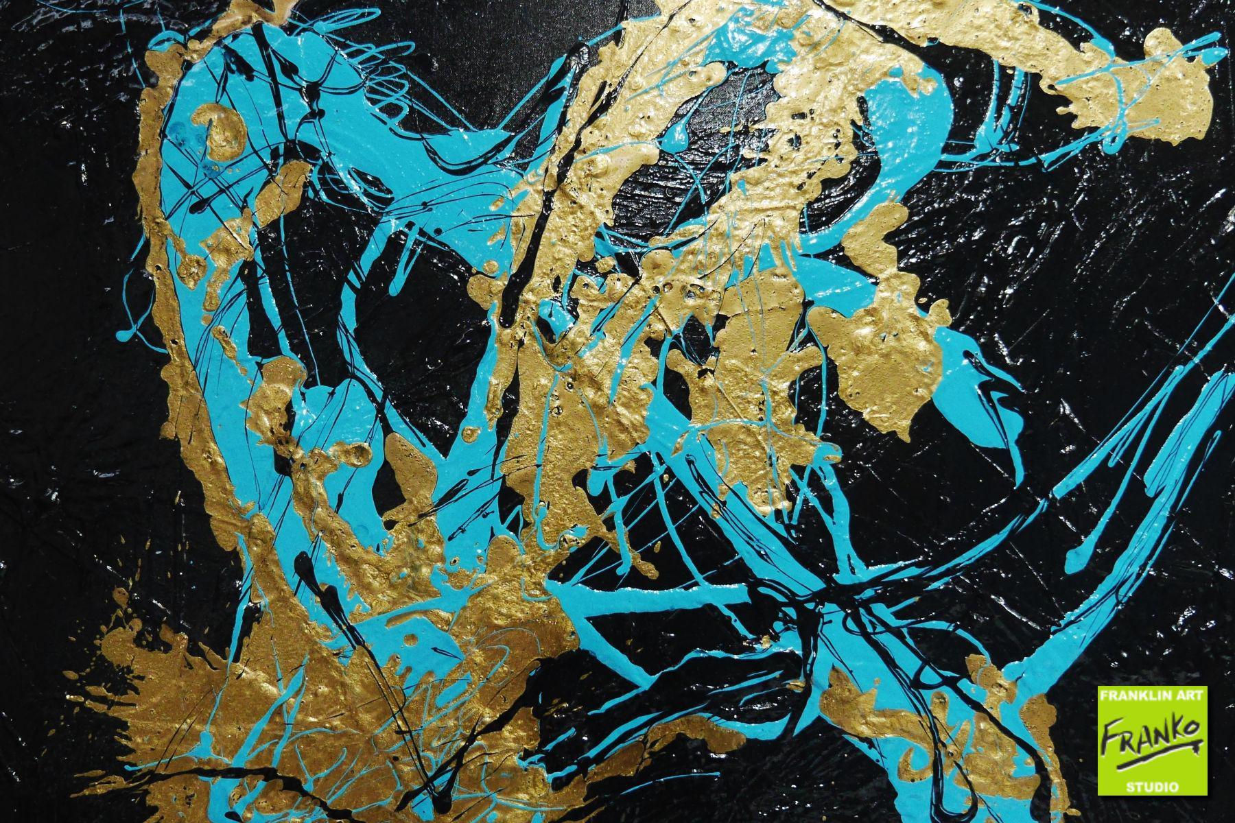 Jade Black Gold Textured Abstract Painting - 100cm x 100cm Modern Wall Art for Living Room, Bedroom & Office Decor | Jade Breath Collection