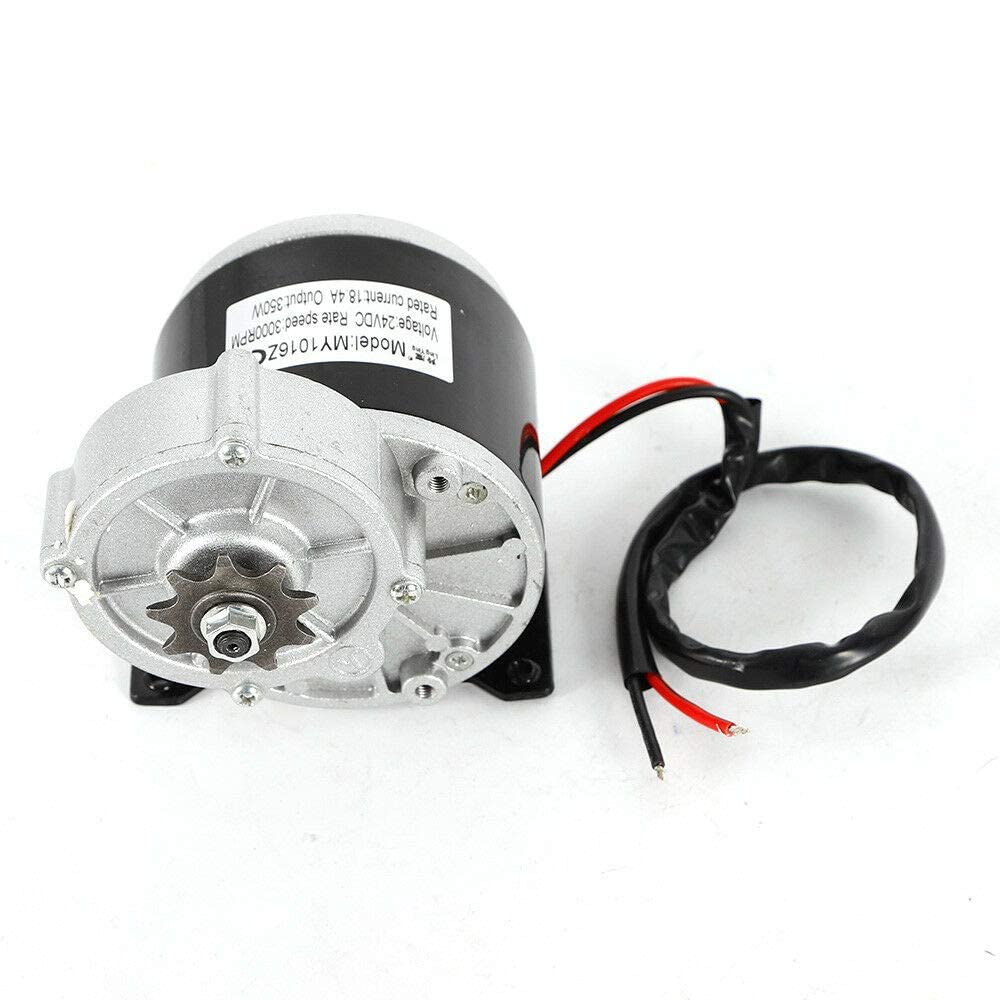 24V 350W MY1016Z3 Gear Reduction Electric Motor with 9T Sprocket - High Torque Brushless DC Motor for E-Bikes, Mini Bikes, Scooters & DIY Electric Vehicle Projects | Perfect for Commuting, Off-Road Adventures & Custom Builds