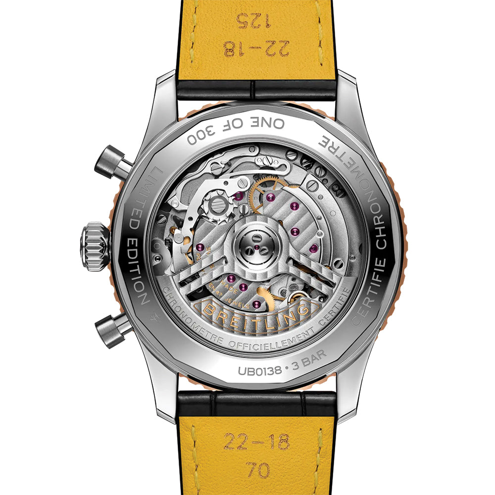 Breitling Navitimer B01 Chronograph Limited Edition - 43mm Steel & 18k Red Gold Watch with Black Leather Strap - Perfect for Aviation Enthusiasts & Luxury Collectors