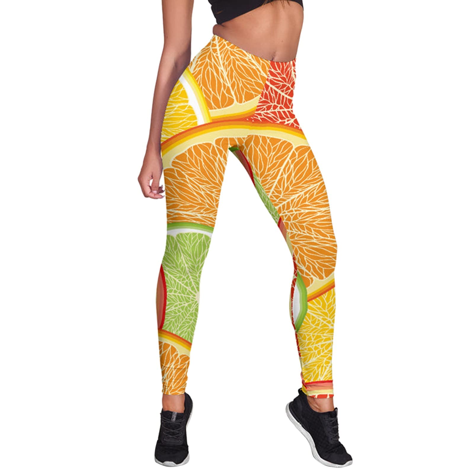 High Waisted Yoga Pants for Women - Workout Leggings with Floral Daisy Print, Running & Pilates Skinny Leggings - Perfect for Gym, Yoga Class & Casual Wear