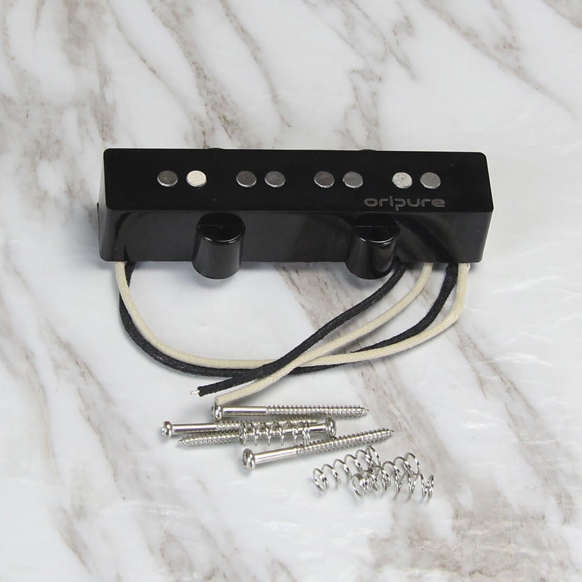 OriPure Alnico 5 J Bass Pickups - Open Style Bridge Pickup for 4-String JB Bass Guitar Replacement Part - Perfect for Jazz Bass Upgrades & DIY Guitar Mods