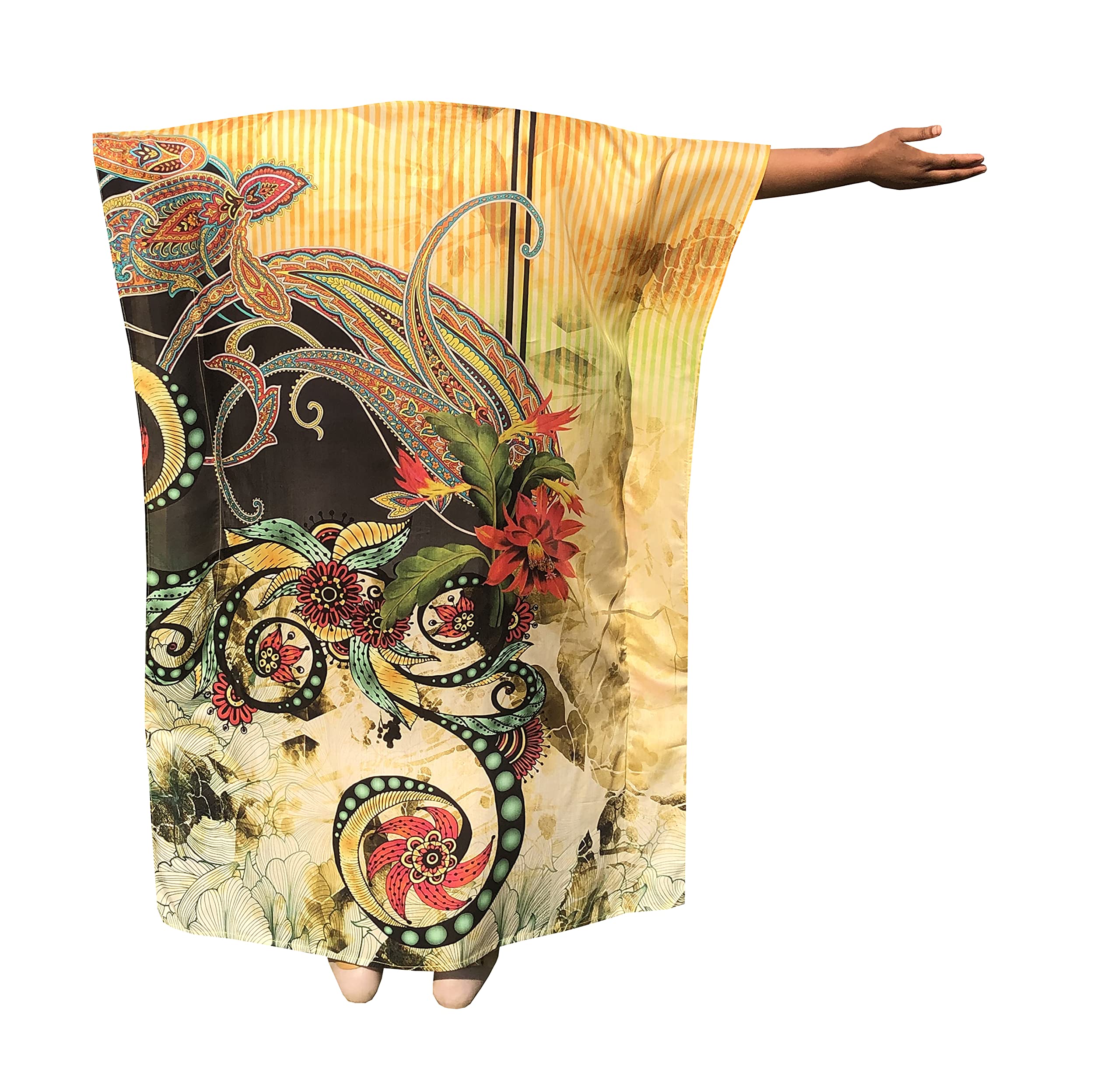 African Caftan Dresses for Women - Plus Size Boho Kaftan Loungewear & Beach Cover Up - Flowy Muumuu Dress for Summer Vacation, Pool Party, and Resort Wear
