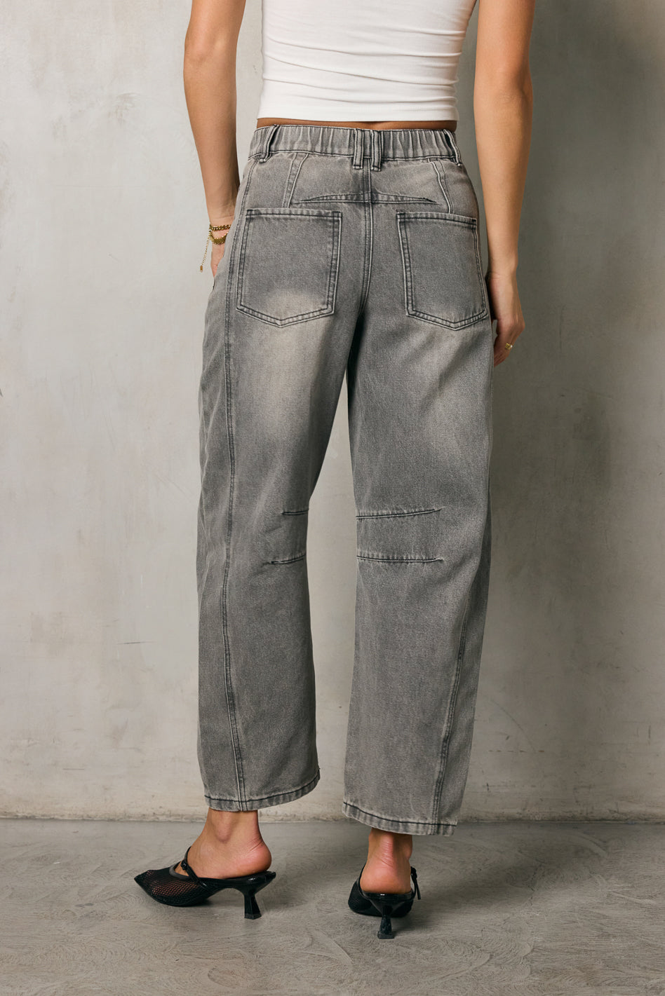 Lisette High Waist Barrel Jeans for Women - Trendy Grey Denim Pants | Perfect for Casual Outfits & Streetwear