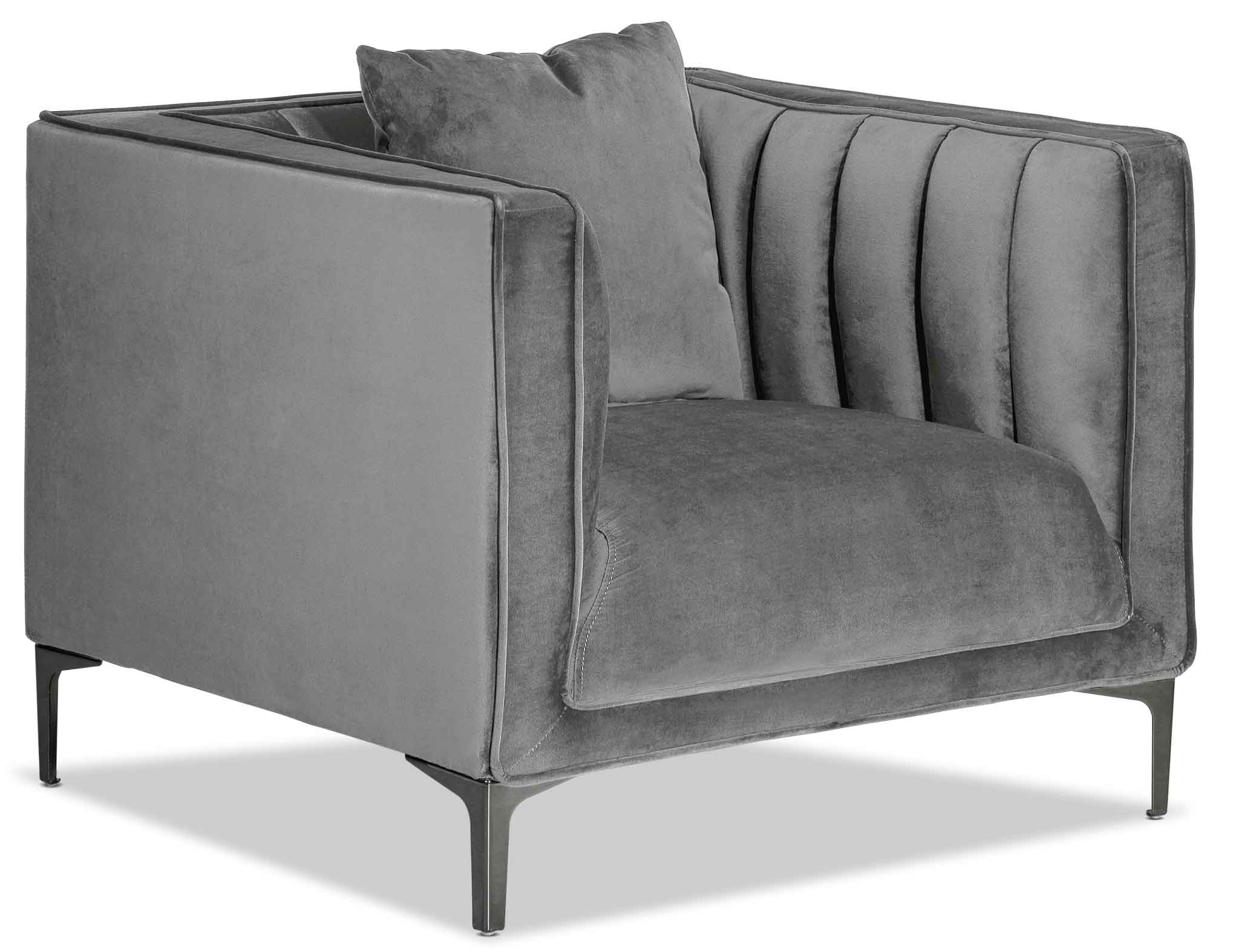 Celina Chair - Light Grey Modern Accent Chair for Living Room, Bedroom & Office - Comfortable Upholstered Lounge Seating