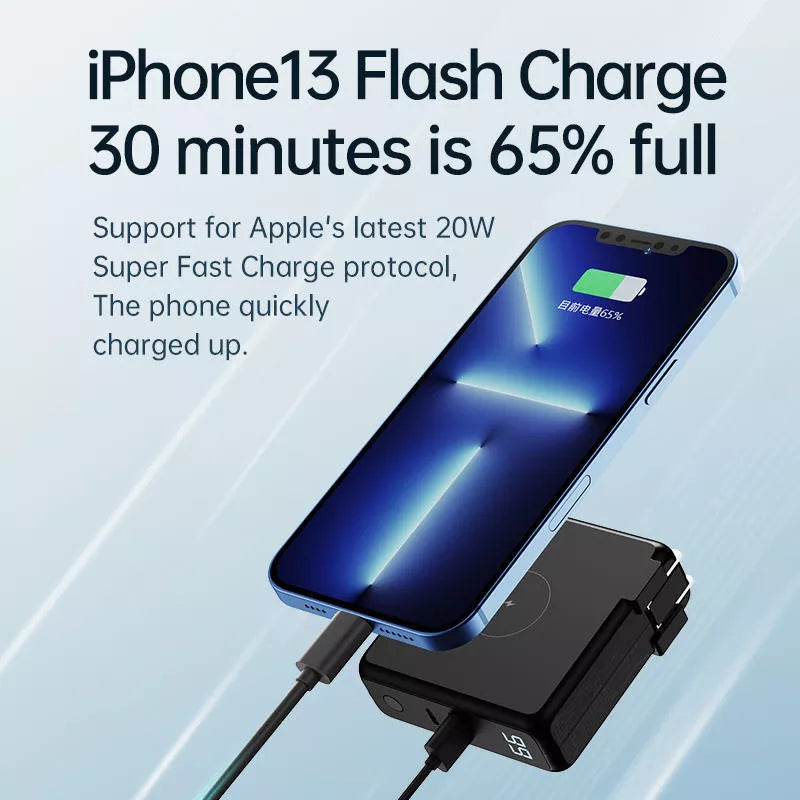Sanag K12 Pro Fast Charging 10000mAh Portable Power Bank - High Capacity External Battery Pack for iPhone, Samsung, Android - Perfect for Travel, Camping, and Emergency Charging