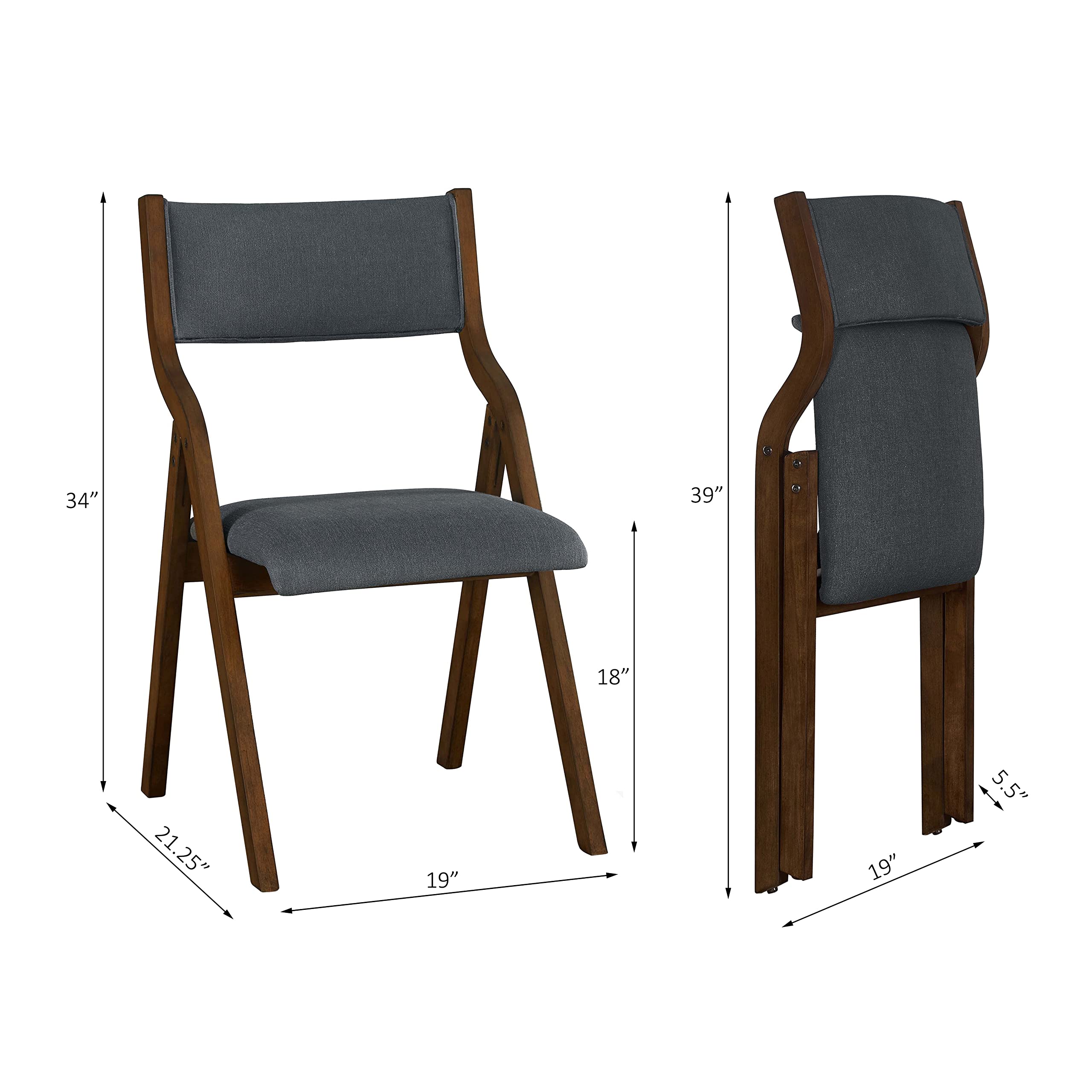 Modern Folding Chairs Set of 2 - 18