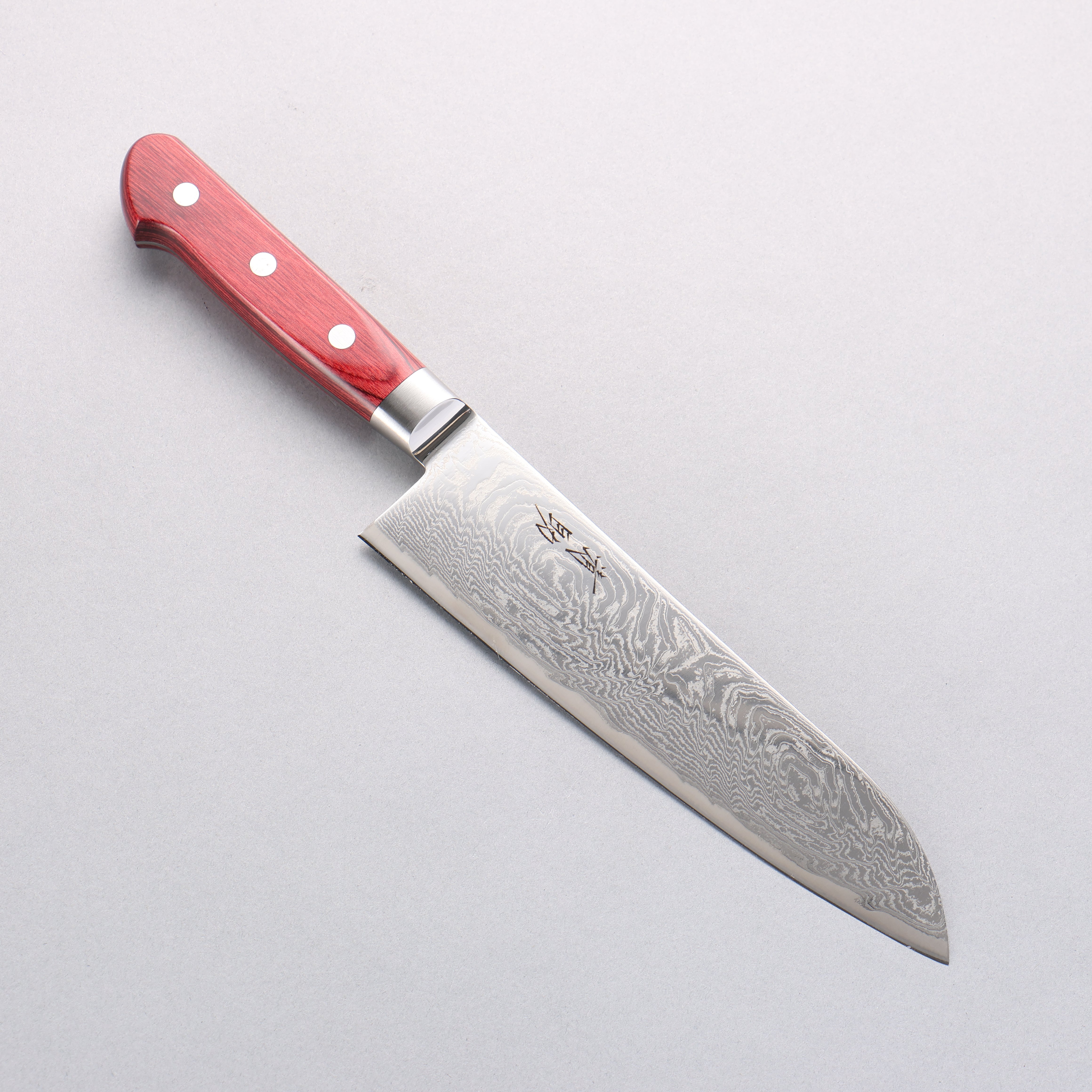 Premium Seisuke Nami AUS10 Damascus Santoku Knife 180mm - Mirrored Finish, Red Pakka Wood Handle - Japanese Kitchen Knife for Professional Chefs & Home Cooking - Perfect for Slicing, Dicing & Chopping Vegetables, Meat & Fish