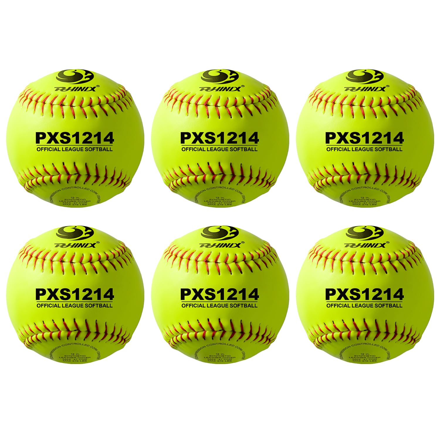 PHINIX Fast-Pitch Softballs with Cork Core - Official Weight & Size for Softball Practice, Games & Tournaments | Perfect for Training, League Play & Competitive Softball Matches