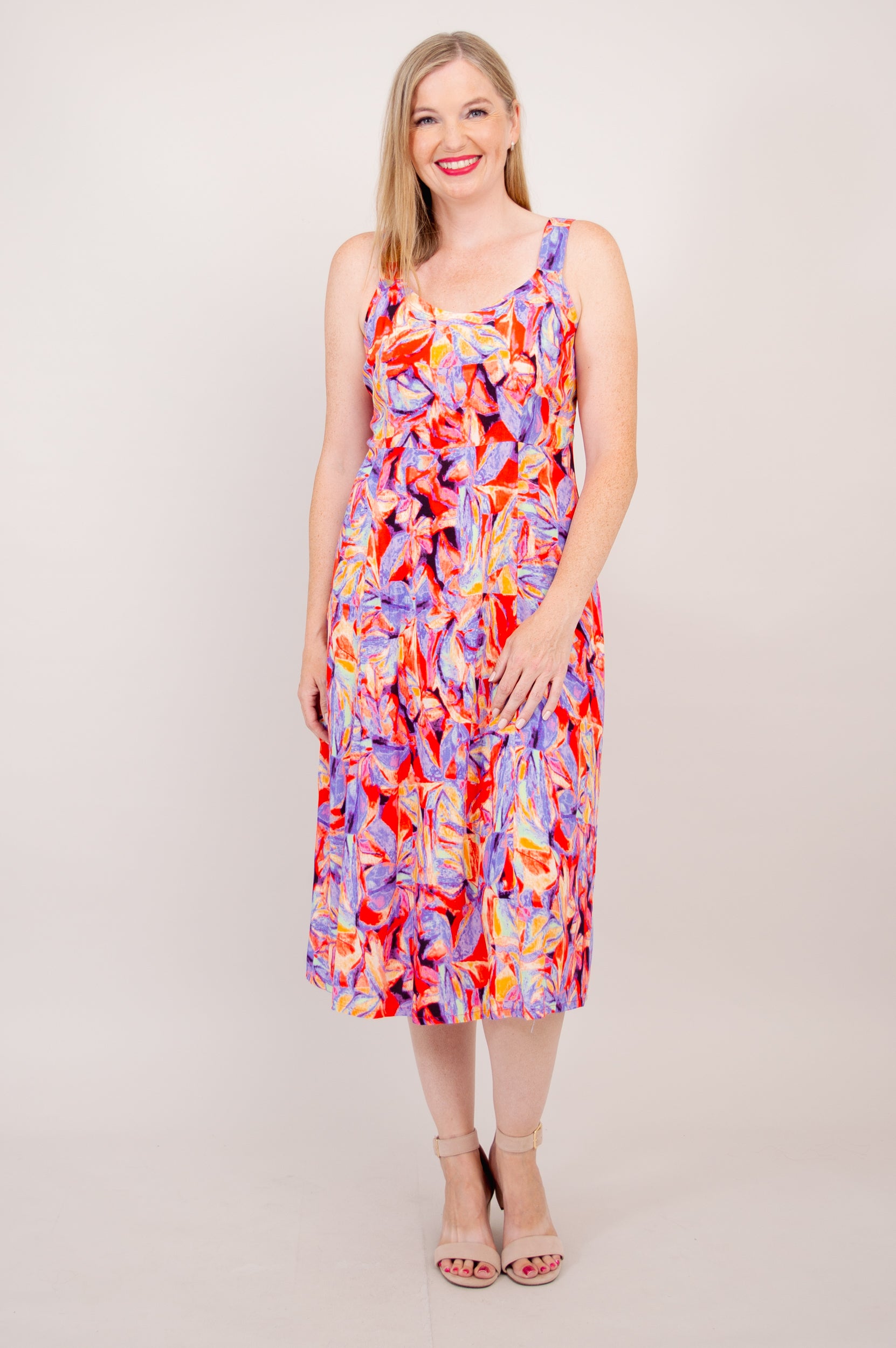 Shauna Dress in Carro Color - Eco-Friendly Woven Bamboo Fabric - Perfect for Summer Outings and Beach Vacations