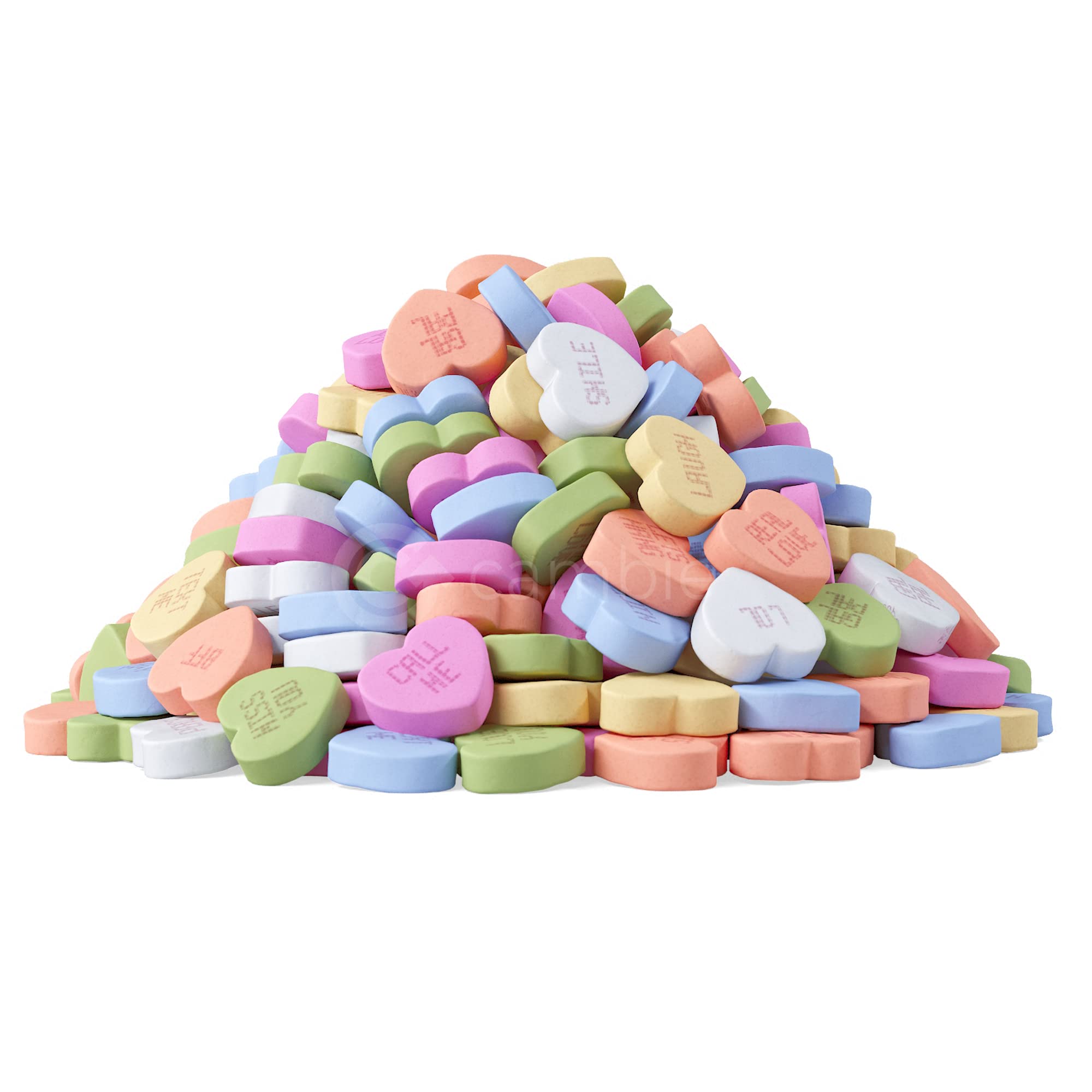 Cambie Small Conversation Hearts - 2 lbs Bulk Pastel Valentine's Candy with Fruity & Mint Flavors | Colorful Sweet Treats for Valentine's Day, Weddings, Party Favors & Classroom Rewards
