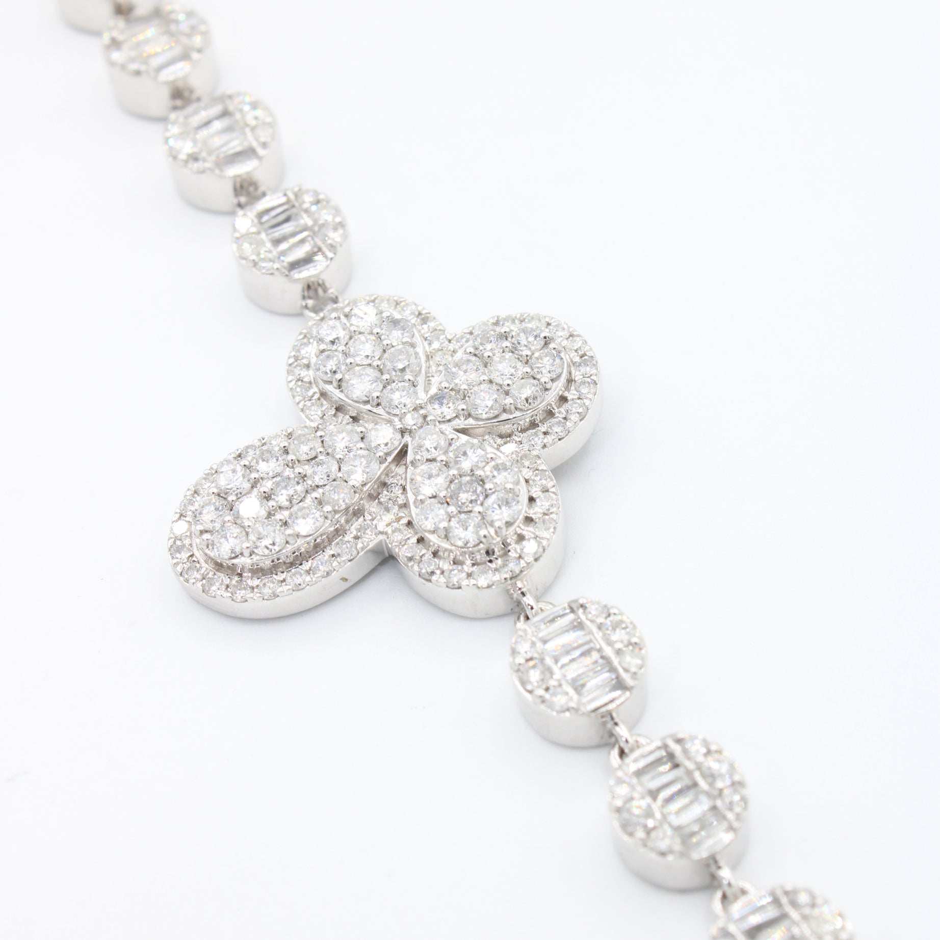 14K Gold VS Diamond Baguette Cross Bracelet for Women - Elegant Religious Jewelry Gift for Christmas, Baptism & Everyday Wear | JTJ™