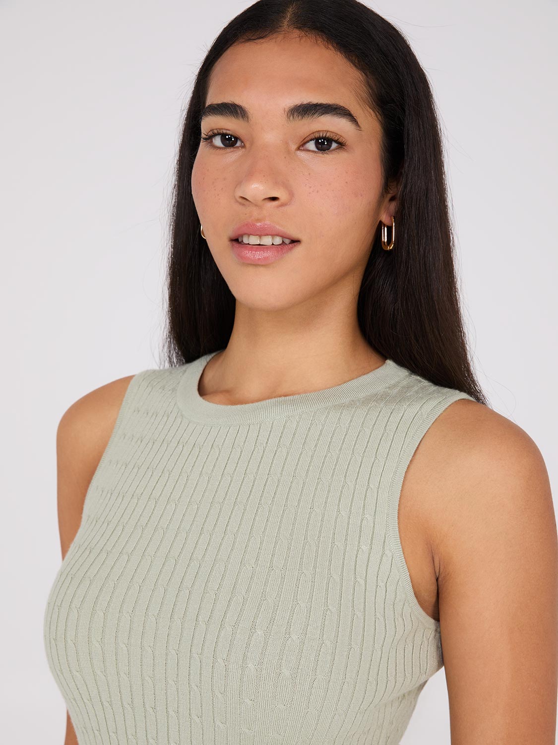 Cable Knit Sleeveless Sweater for Women - Soft Cotton Pullover Vest Top - Perfect for Layering, Office Wear & Fall Fashion