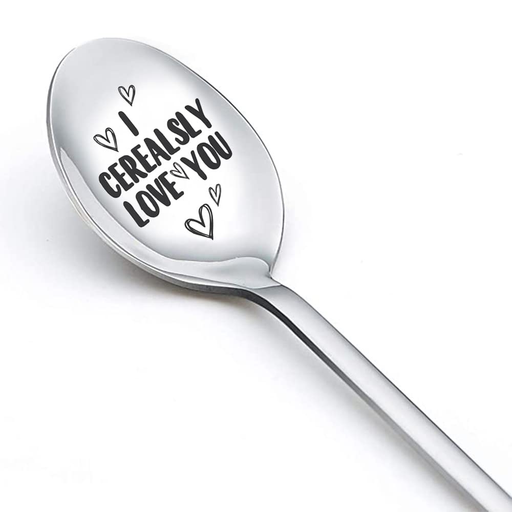 Funny Couples Gifts - 'Cerealsly Love You' Spoon for Boyfriend, Girlfriend, Wife & Husband | Unique Birthday, Christmas & Anniversary Present | Perfect for Cereal Lovers & Romantic Breakfast Moments