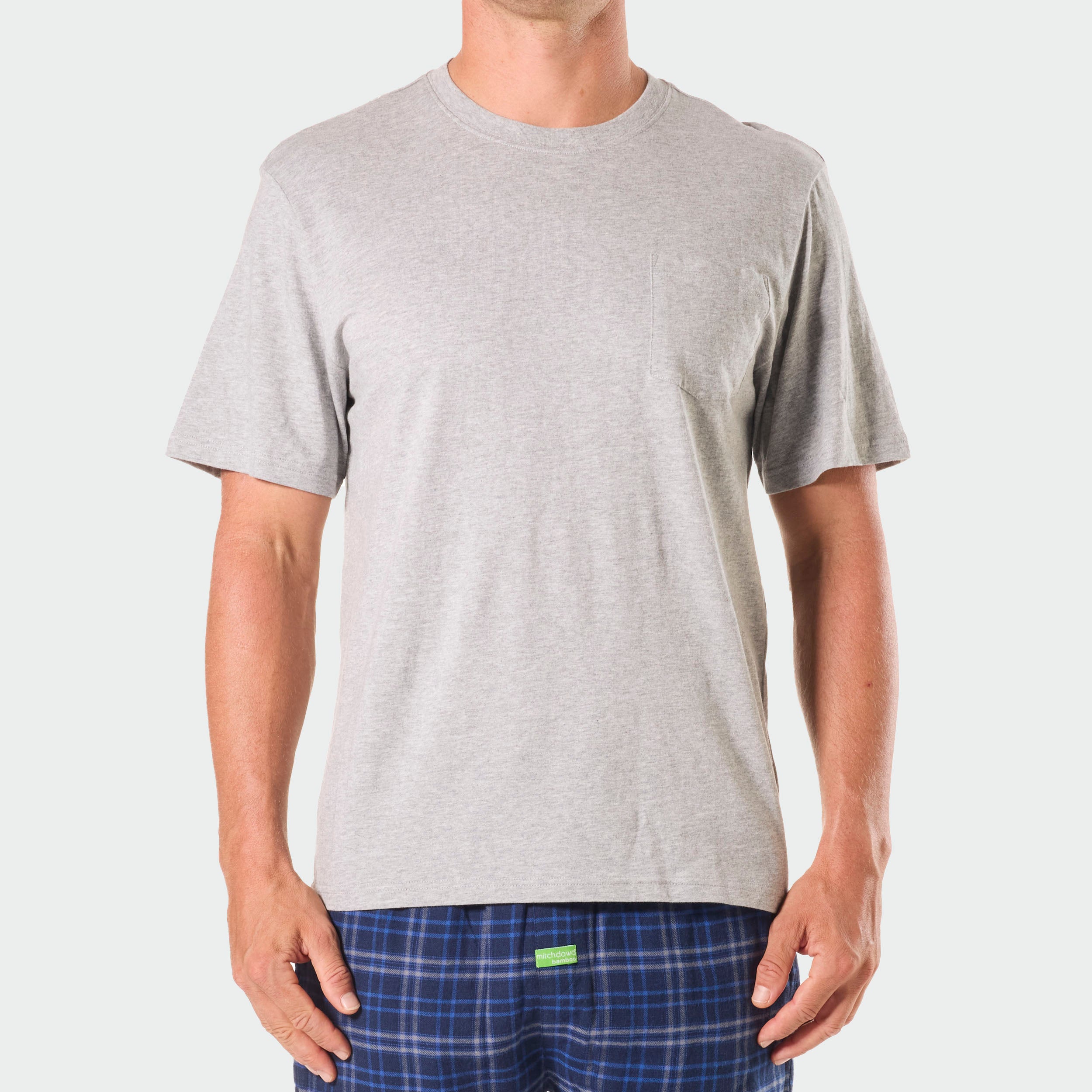 Men's Relaxed Cotton Sleep T-Shirt - Light Grey Marble | Soft & Comfortable Nightwear for Lounge & Bedtime