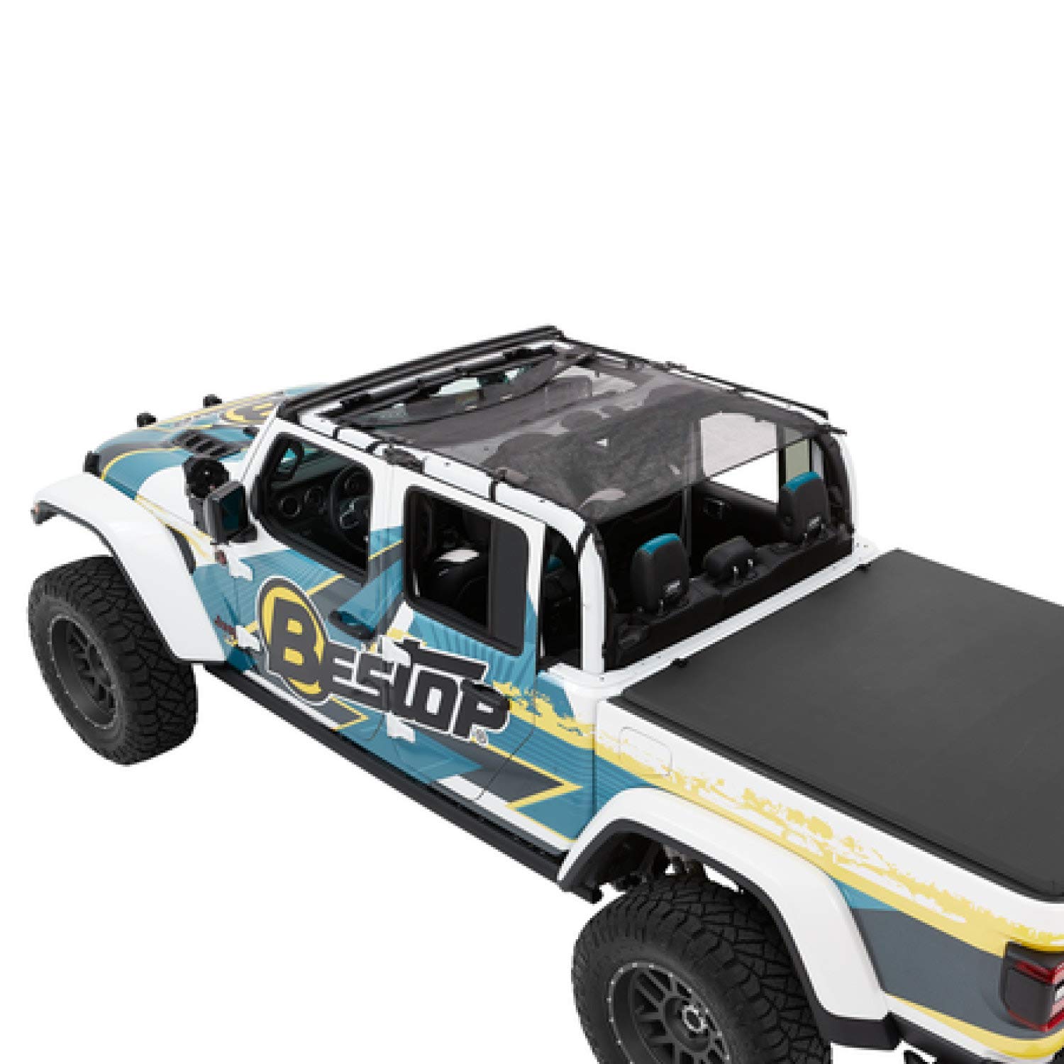 Bestop Sun Safari Bikini Top for Jeep Gladiator - Durable Mesh Sun Shade for Open-Air Driving | Off-Road & Summer Adventure Accessory