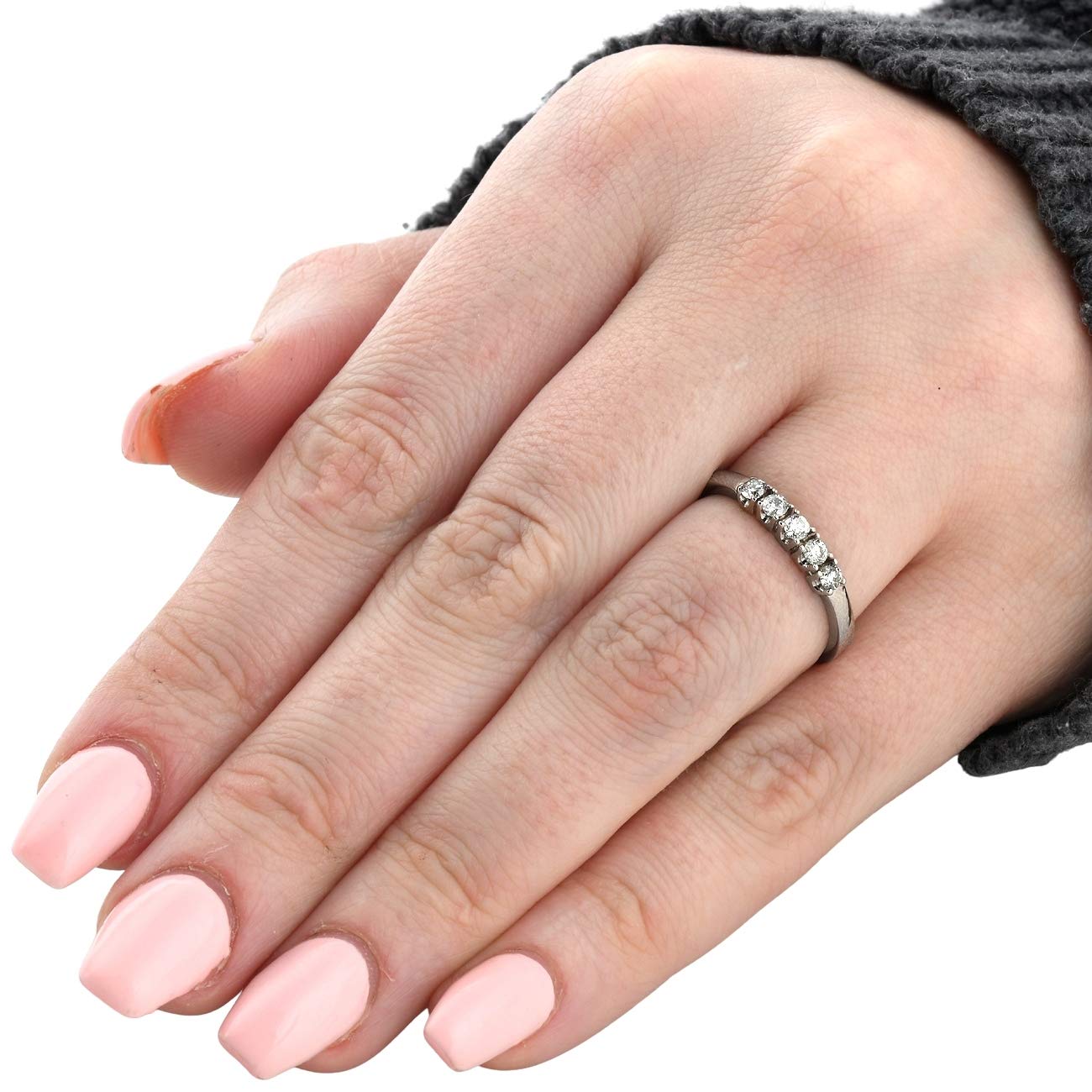 1/4 Carat Diamond Wedding Ring in White Gold - Stackable Band for Bridal Jewelry & Anniversary Gifts - Perfect for Engagement, Proposal & Special Occasions