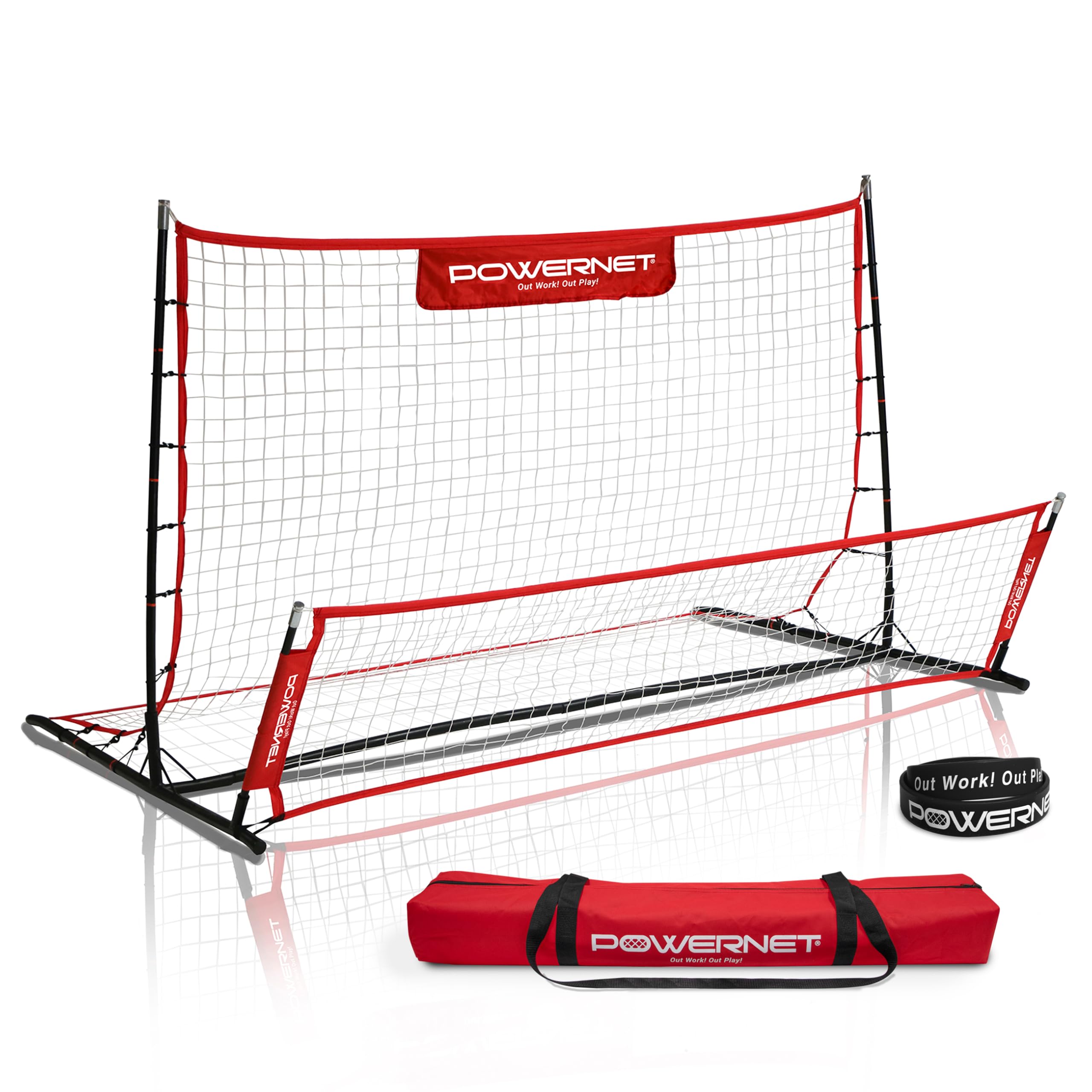 PowerNet Fast Pass Rebounder Soccer Trainer - 6x4 FT Dual-Sided Soccer Net for Passing & Ball Control - Portable Training Equipment for Solo & Team Drills - Perfect for Backyard, Field & Soccer Practice Sessions