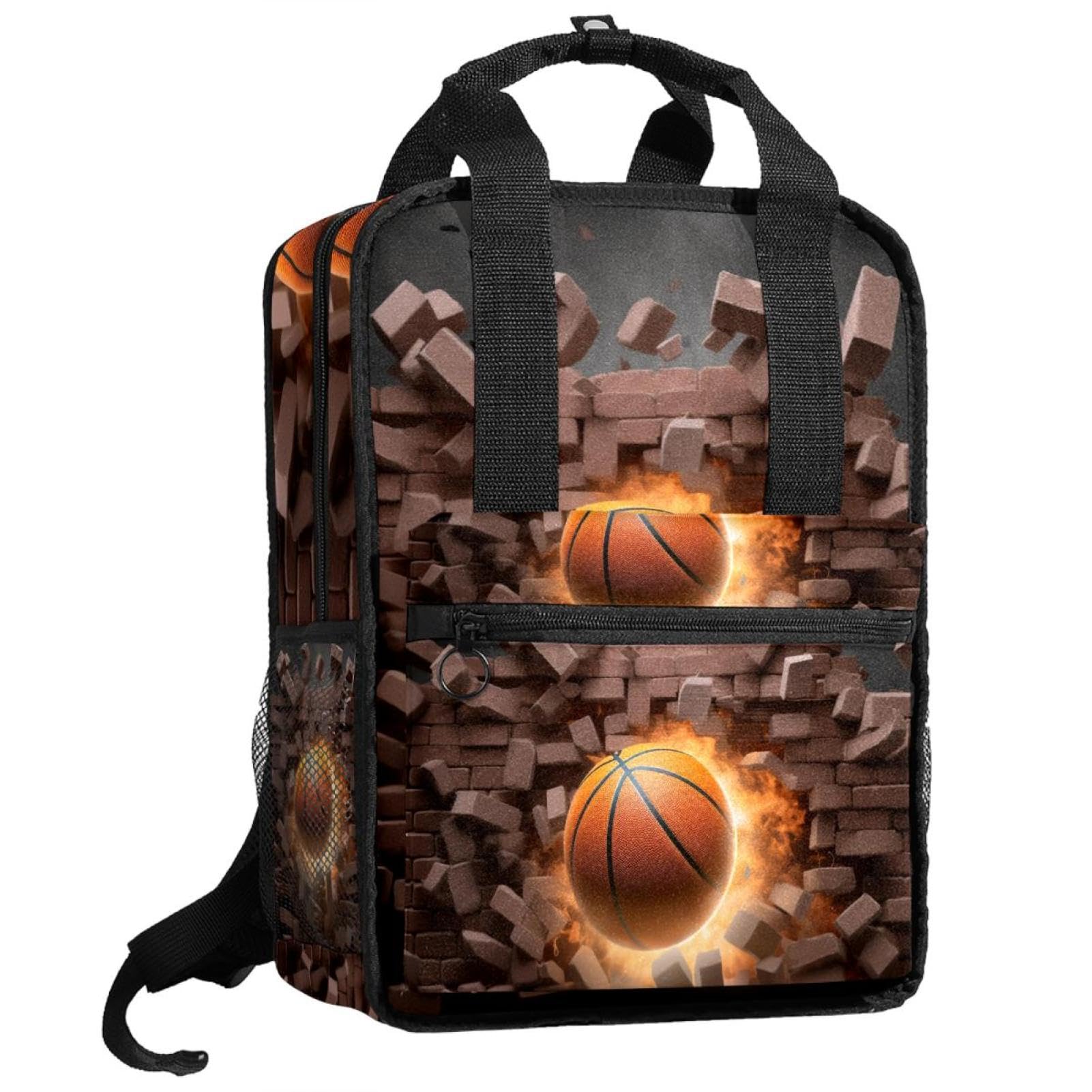 Premium Travel & Work Backpack - Lightweight Durable Laptop Backpack for Men & Women | Perfect for Business Trips, Gym, School & Outdoor Adventures | Basketball Wall Art Abstract Design