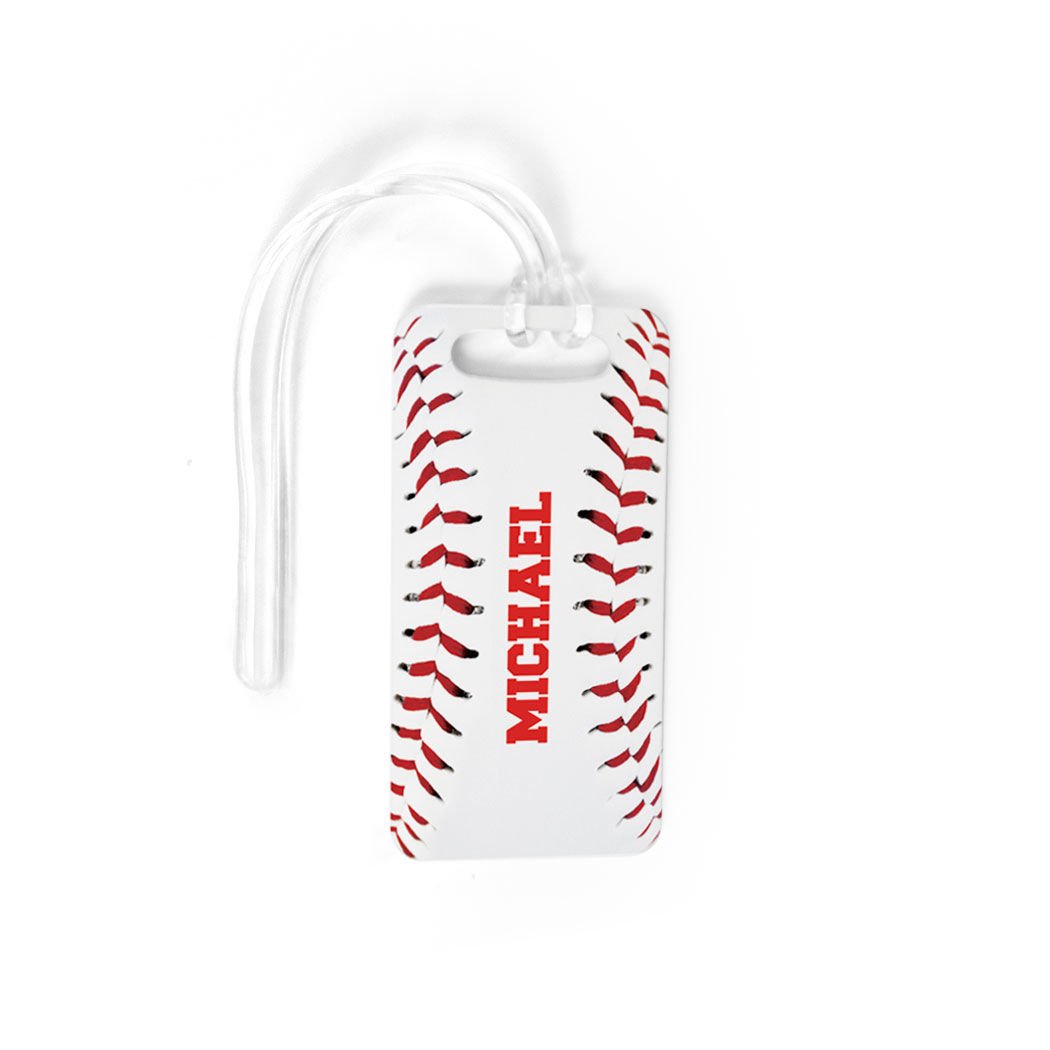 Personalized Baseball Luggage Tag with Stitched Design - Custom Baseball Bag Tag for Travel & Sports Gear - Perfect for Baseball Fans & Players