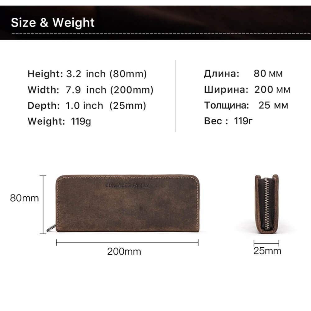 Premium Hiram Leather Pencil Case - Genuine Crazy Horse Cowhide Pouch for School, Office & Travel | Durable Coffee-Colored Leather Cosmetic & Stationery Organizer | Perfect for Students, Artists & Professionals