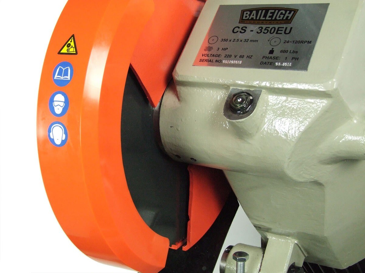 Baileigh Industrial BA9 1002535 Variable Speed Circular Cold Saw CS 350EU - Metal Cutting Machine for Steel, Aluminum & Pipe Fabrication - Perfect for Workshops & Industrial Use