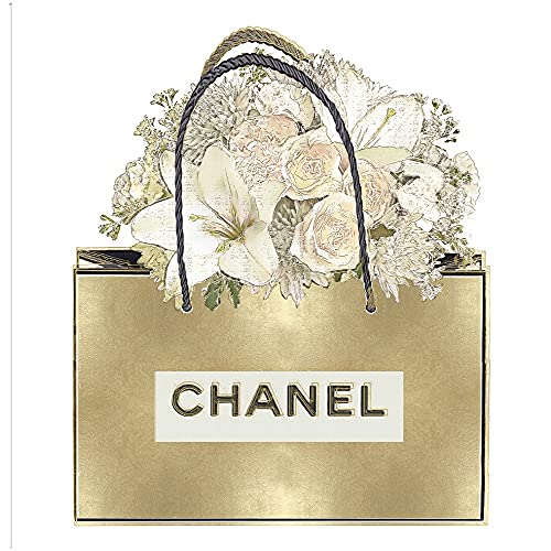 Gold Bag with Floral Bouquet