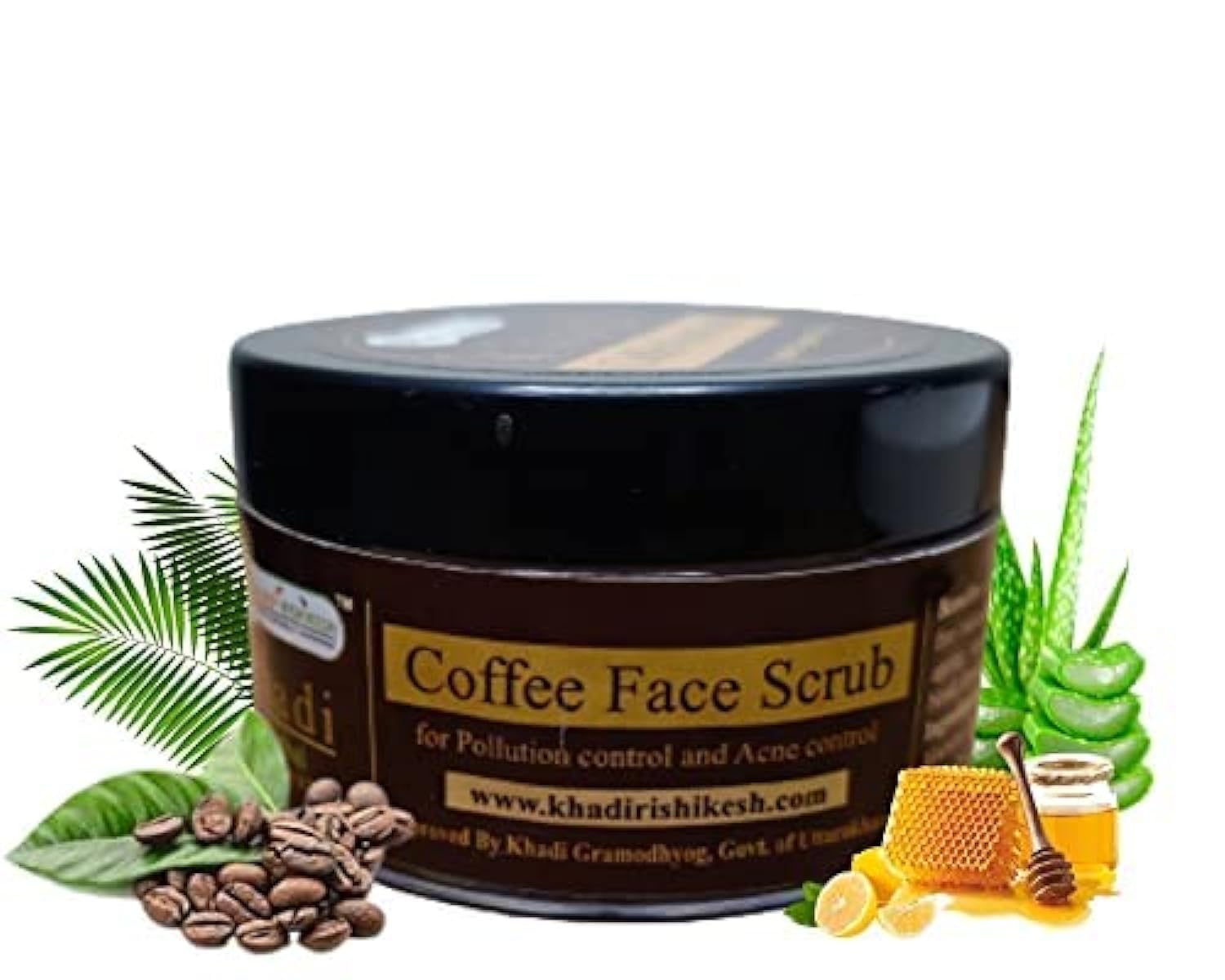 Khadi Rishikesh Coffee Face Scrub for Women & Men - Natural Brightening & Dark Circle Treatment - Exfoliating Facial Cleanser for Glowing Skin (Pack of 1) - Perfect for Daily Skincare Routine & Spa Day at Home