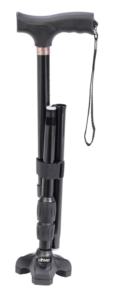 Flex N Go Cane - Adjustable Folding Walking Stick for Seniors & Adults - Lightweight Mobility Aid with Comfortable Handle - Perfect for Travel, Hiking & Daily Support
