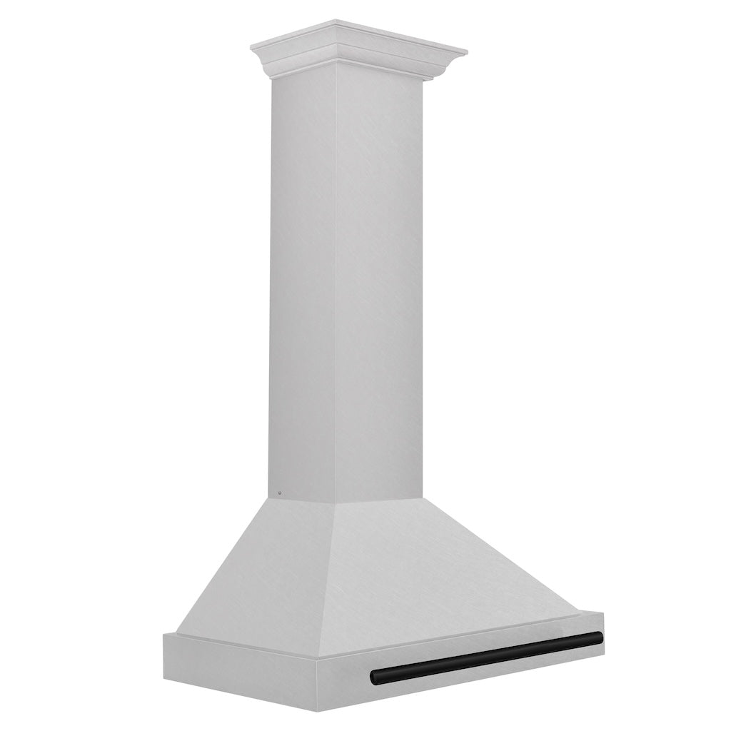 ZLINE KB4SNZ 30 MB 30-Inch Convertible Wall Mount Range Hood - Satin Stainless Steel with Matte Black Handle | Autograph Edition | Perfect for Modern Kitchens & Open-Concept Homes