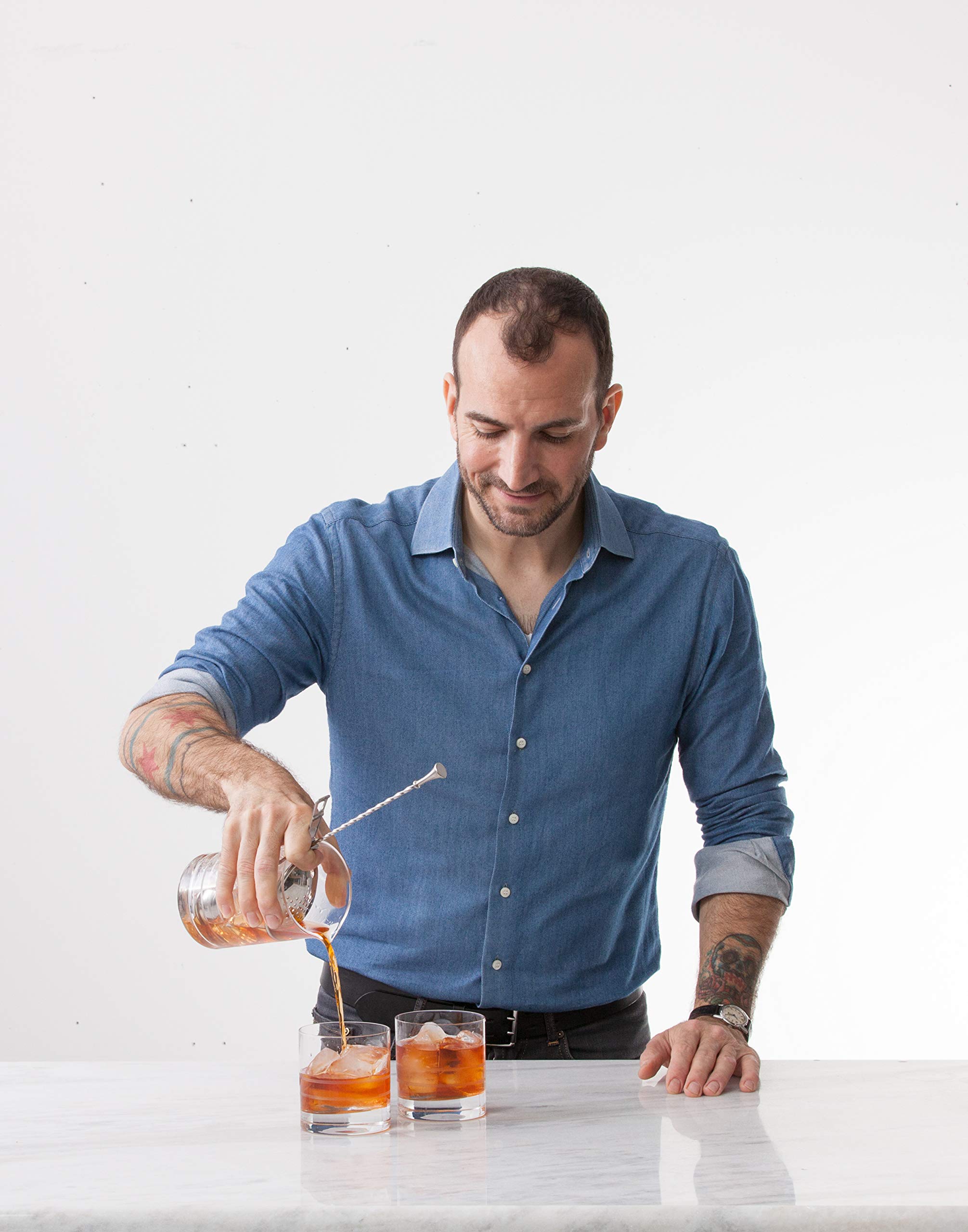 Professional Barware Set by Crafthouse by Fortessa - 4-Piece Mixed Drink Cocktail Kit with Bar Tools (Ideal for Home Bars, Cocktail Parties & Professional Bartending)