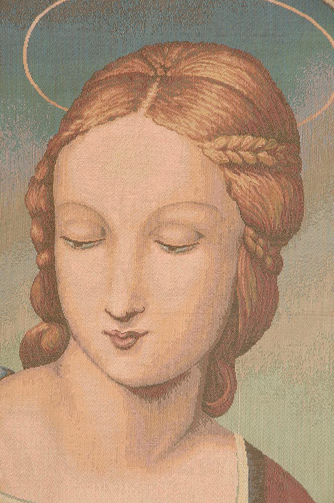 Madonna Del Cardellino Italian Tapestry Wall Hanging - 22x18 Inch Viscose Cotton Polyester Blend Artwork - Renaissance Home Decor & Wall Art by Raphael - Perfect for Living Room, Bedroom & Office Decor