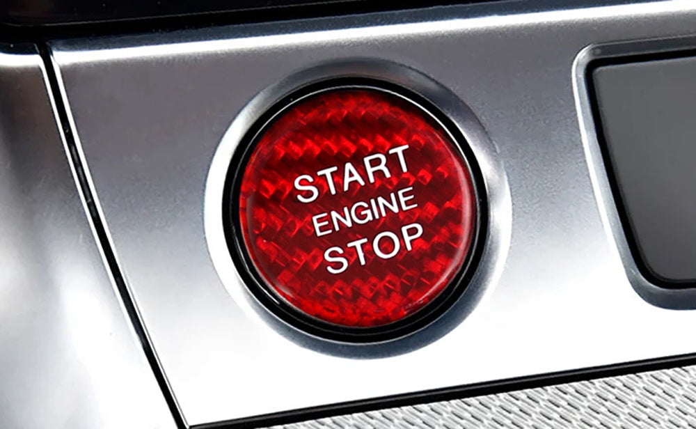 Real Carbon Fiber Engine Push Start Button for 2019+ Audi A6 A7 - High-Performance Ignition Upgrade for Sports Cars & Luxury Vehicles | Perfect for Racing Enthusiasts & Car Modifications