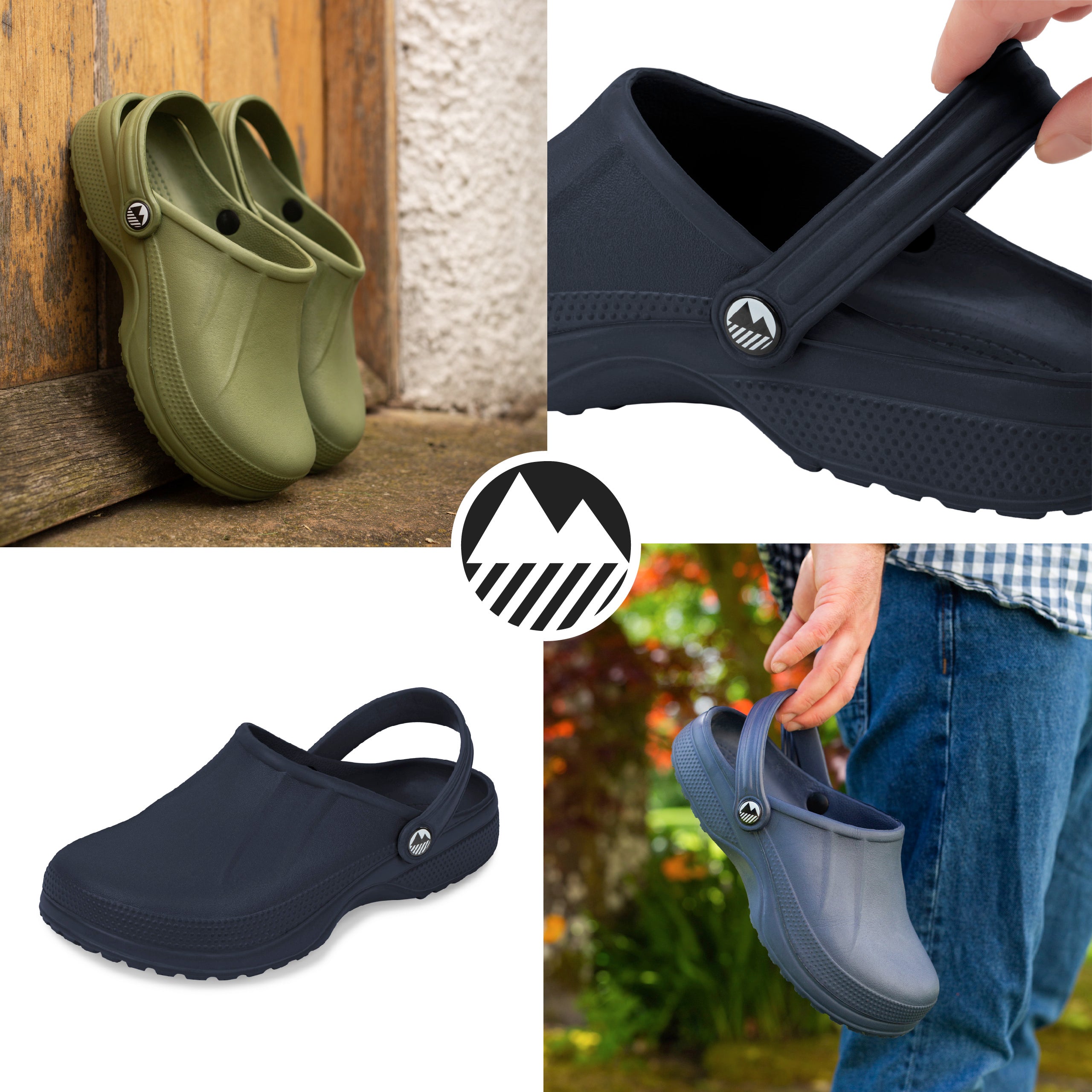 Men's Allonby Classic Garden Clogs - Wide Fit Comfortable Slip-On Shoes for Outdoor Work, Gardening & Beach Use