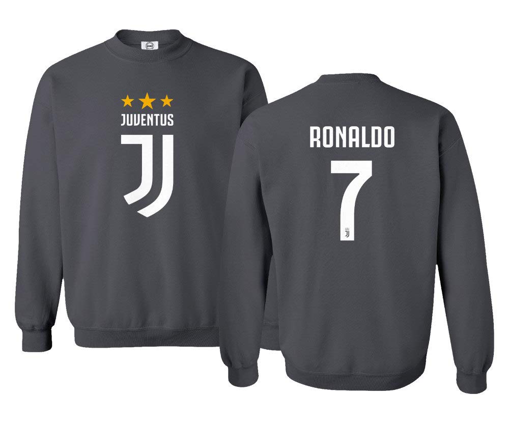 Spark Apparel Soccer Shirt #7 Ronaldo Unisex Sweatshirt - Comfortable Crewneck Sweater for Men & Women - Perfect for Soccer Games, Training & Casual Wear