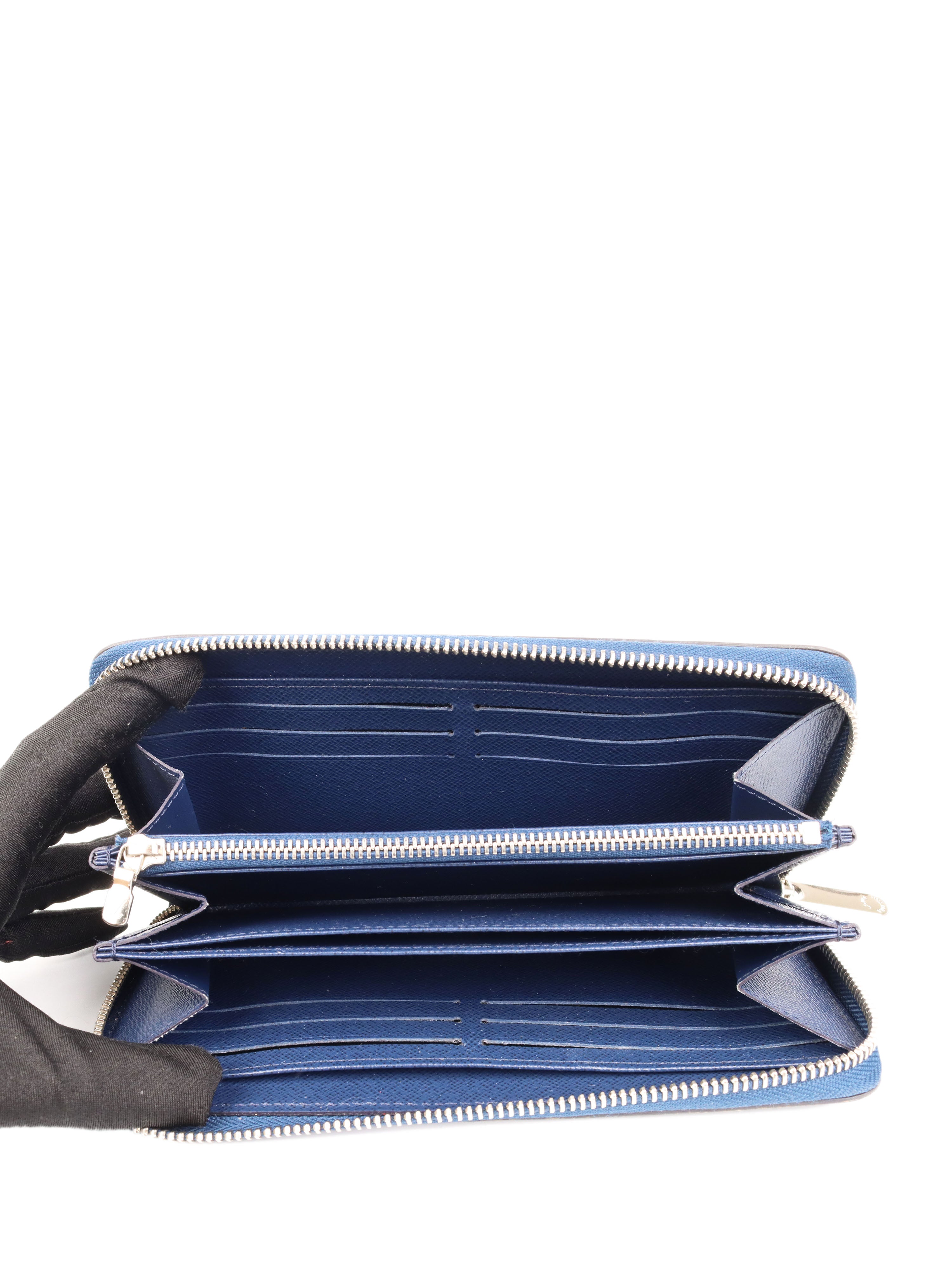 Louis Vuitton Indigo Epi Leather Zippy Wallet for Women - Luxury Designer Zip Around Coin Purse for Everyday Use & Travel Accessories