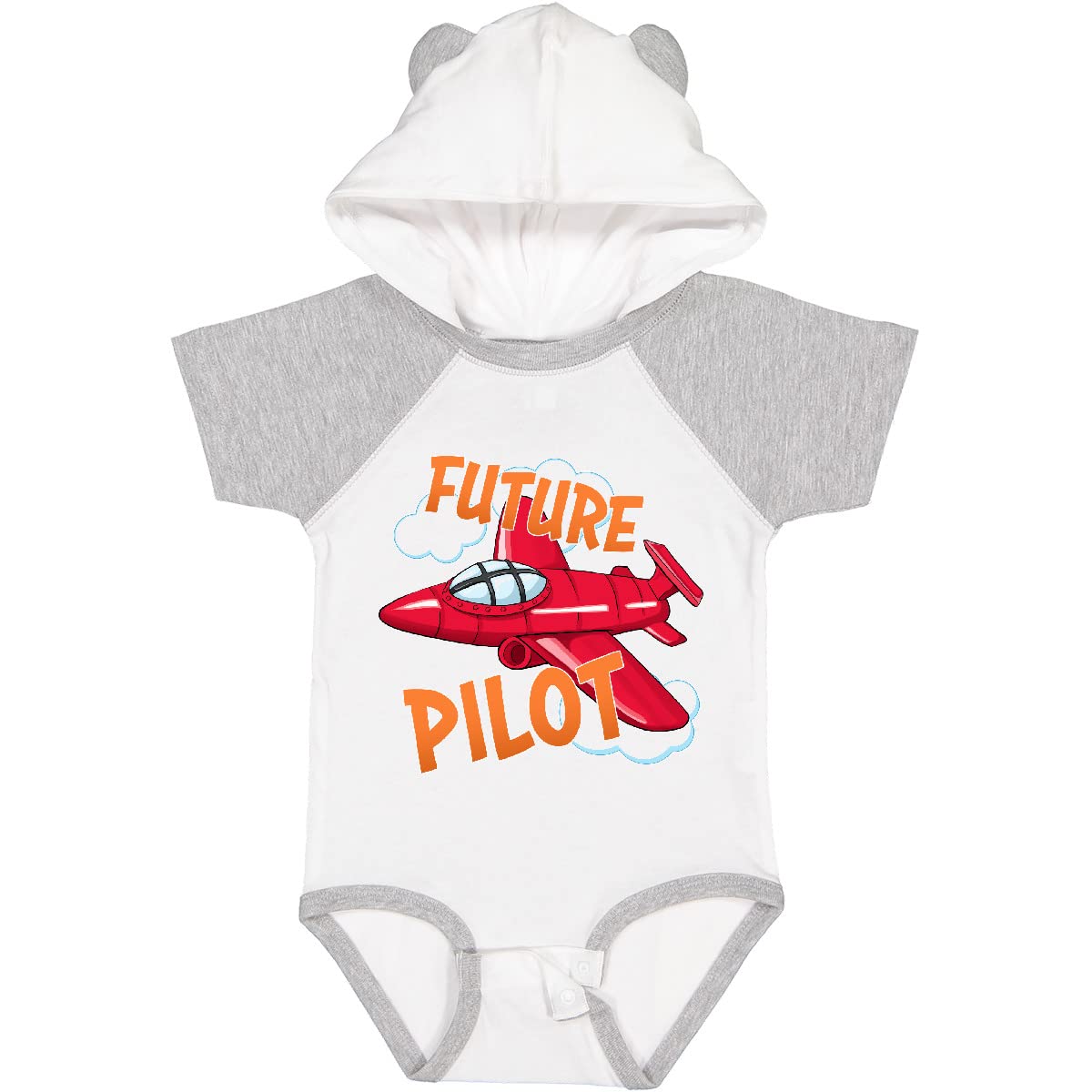 Inktastic Future Pilot Red Plane Baby Bodysuit - Cute Airplane Design Infant Onesie for Boys & Girls - Perfect for Aviation Themed Parties, First Birthday Outfits, and Everyday Playtime