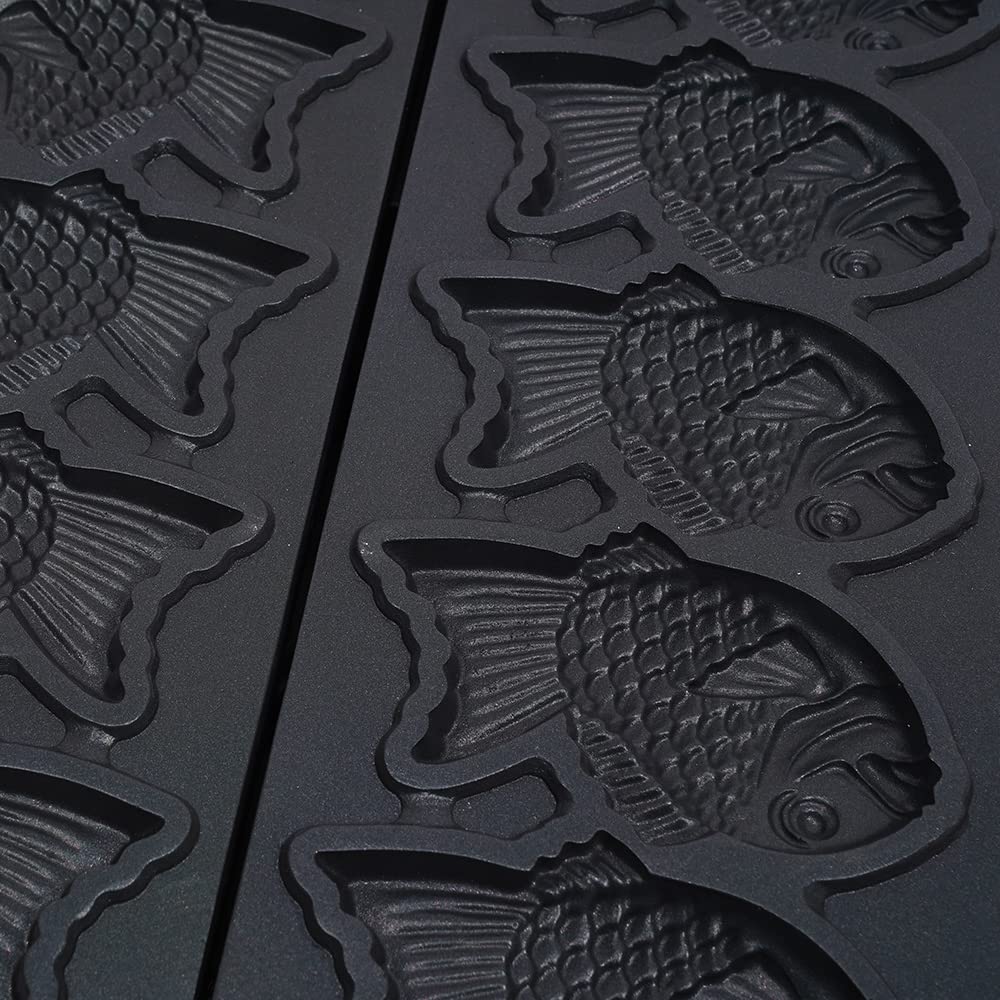 Commercial Electric Taiyaki Maker - Japanese Fish-Shaped Waffle Machine with Non-Stick Coating, 3000W (6-Fish Capacity) - Perfect for Home Bakeries, Cafes & Japanese Dessert Shops