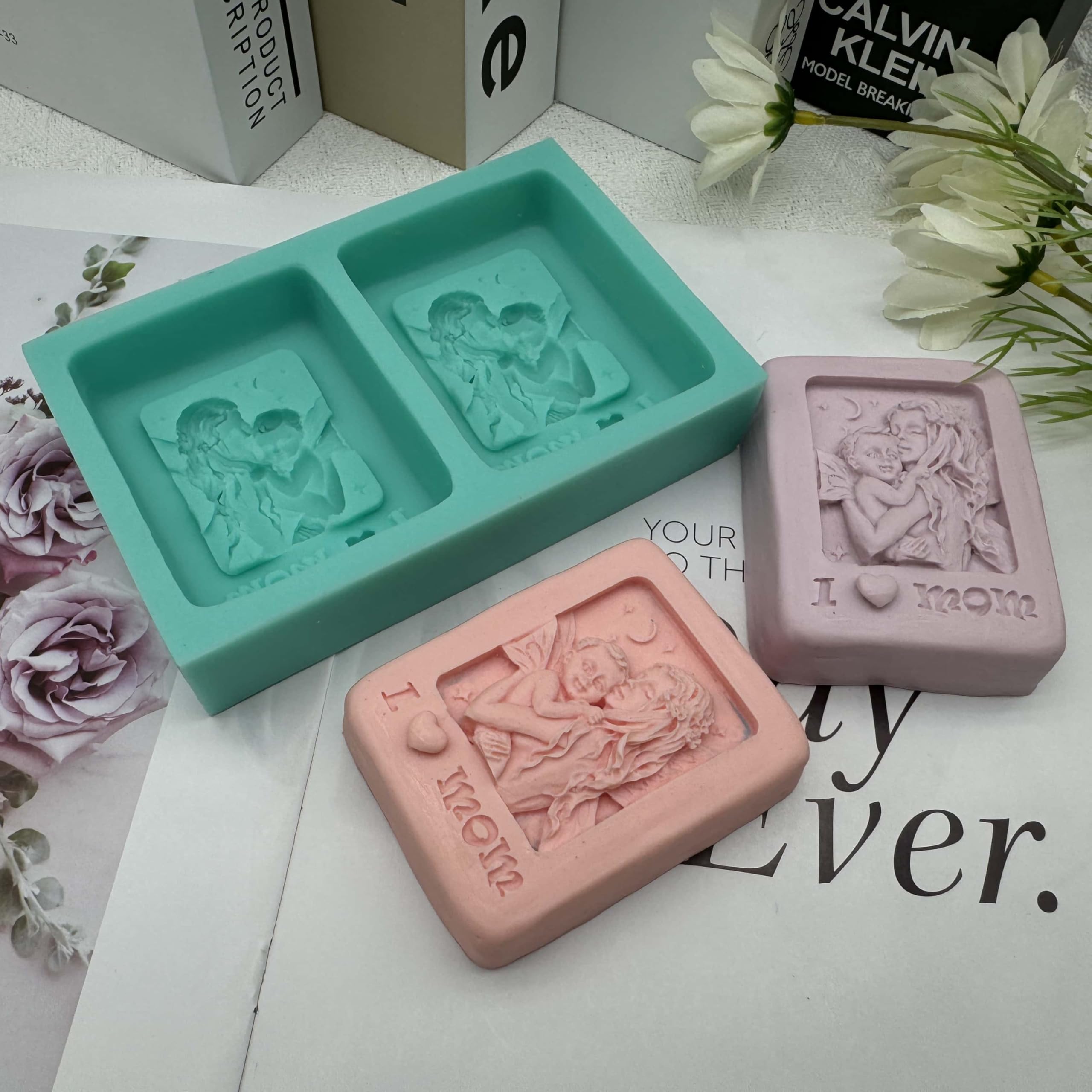 GreatMold DIY 'I Love Mom' 3D Silicone Soap Mold - Handmade Candle & Cake Decoration Mould for Mother's Day Gifts | Perfect for Soap Making, Candle Crafting, and Baking Decorations