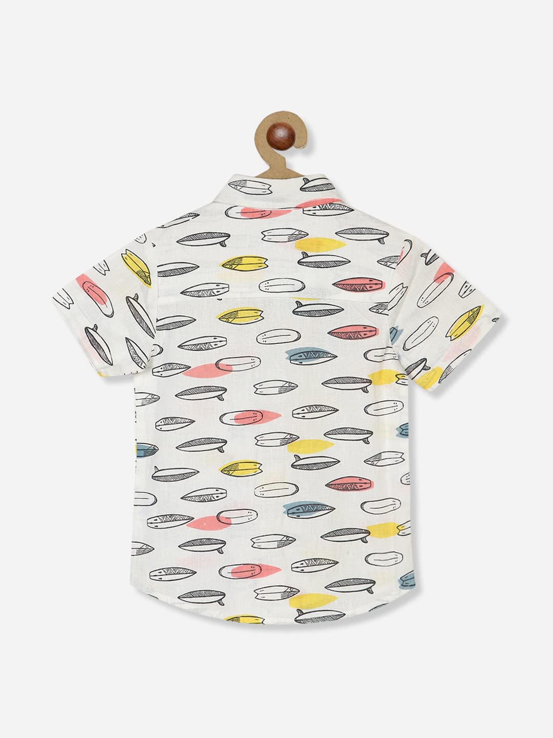 Nauti Nati Baby Boy's Printed Short Sleeve Cotton Shirt - Casual & Comfortable Outfit for Playdates, Parties & Everyday Wear