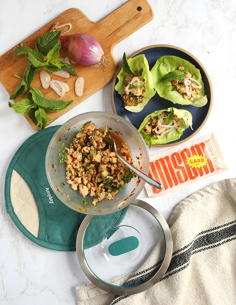 Omsom's Thai Chicken Larb Kit - Authentic Asian Stir-Fry Meal Starter for Quick & Easy Dinner | Perfect for Weeknight Meals & Family Cooking