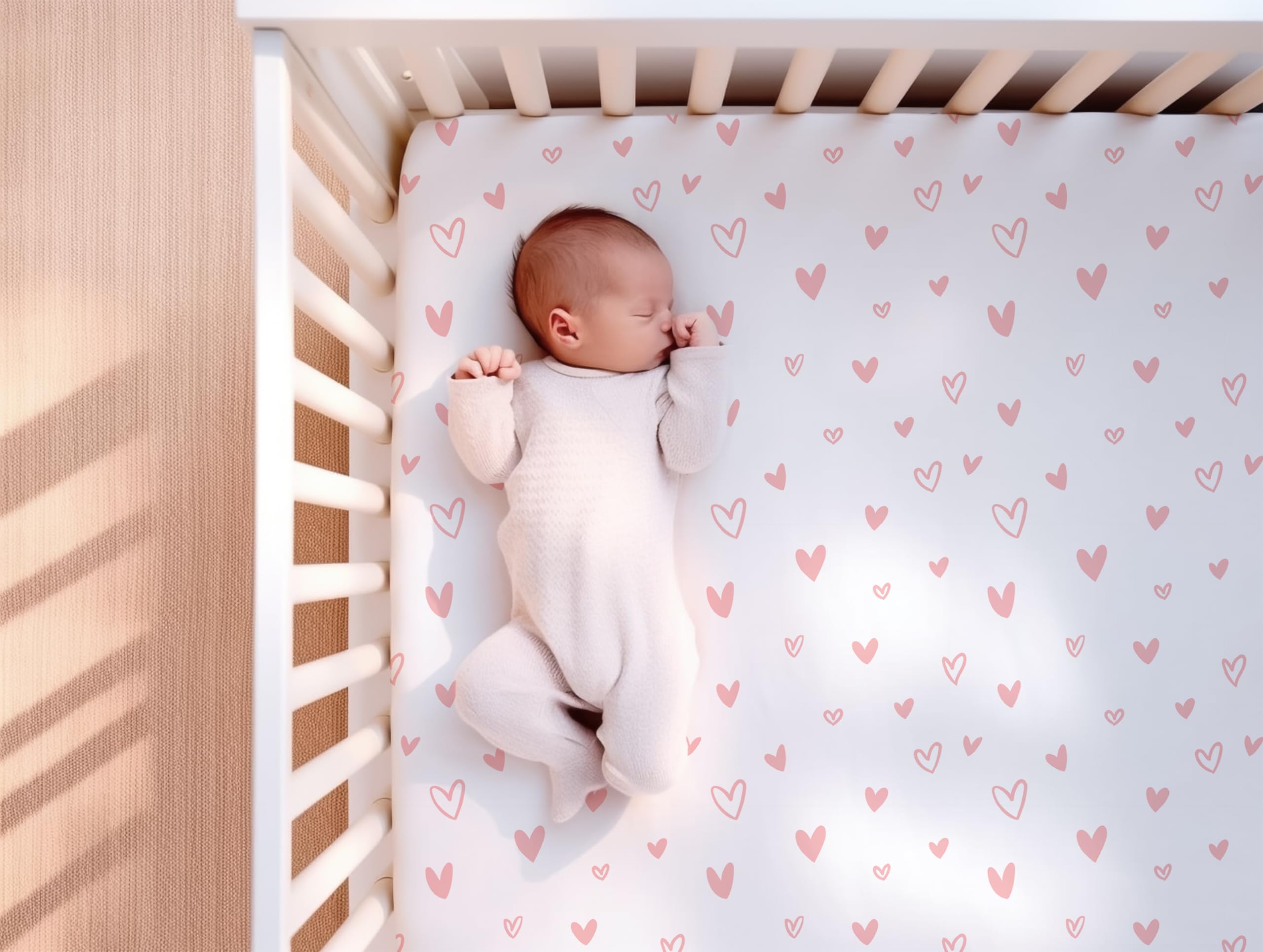 100% Organic Cotton Fitted Crib Sheets for Standard Toddler Mattresses 28
